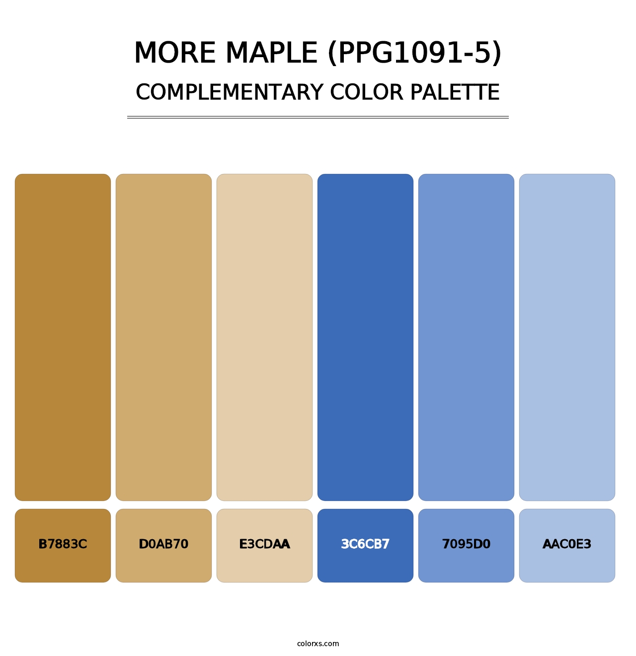 More Maple (PPG1091-5) - Complementary Color Palette