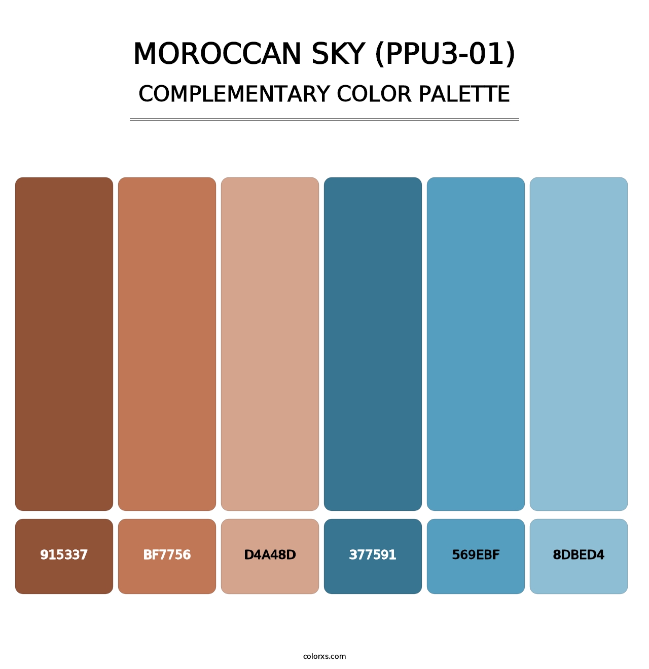 Moroccan Sky (PPU3-01) - Complementary Color Palette