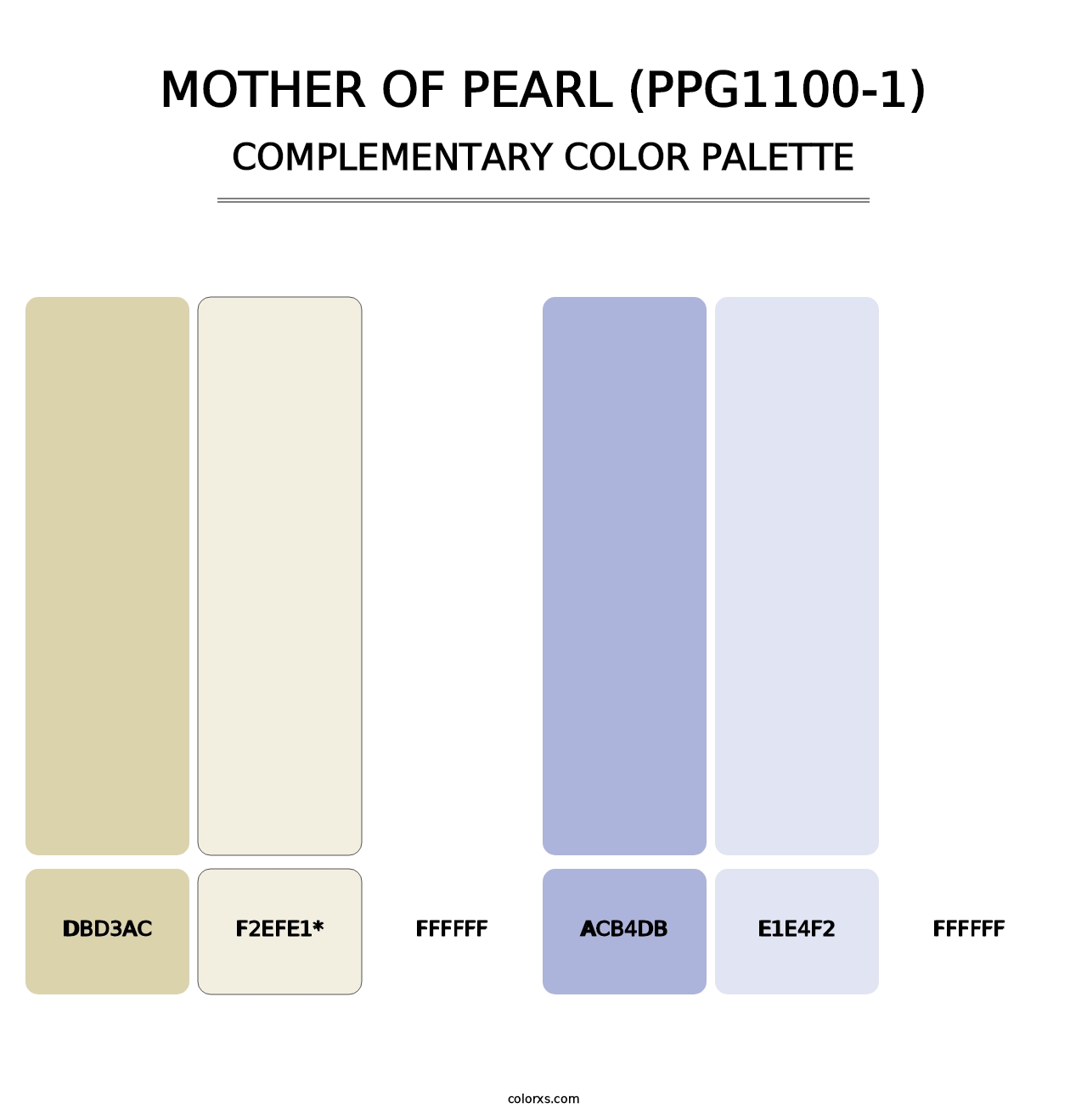 Mother Of Pearl (PPG1100-1) - Complementary Color Palette