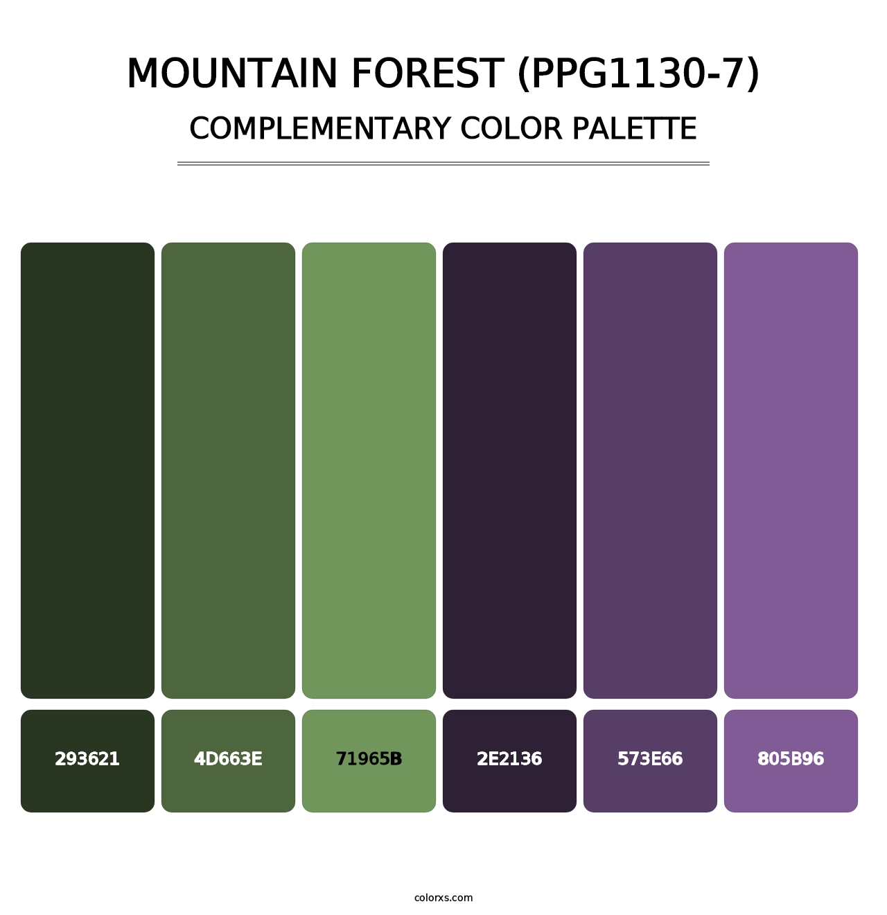 Mountain Forest (PPG1130-7) - Complementary Color Palette