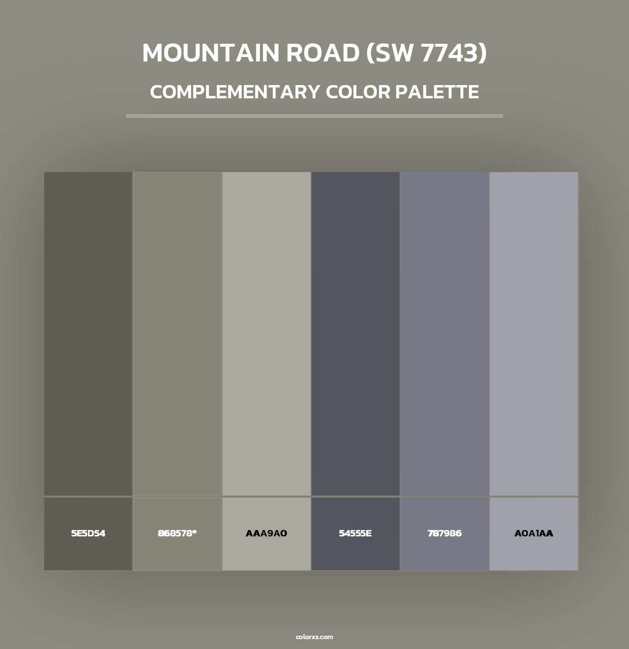 Mountain Road (SW 7743) - Complementary Color Palette
