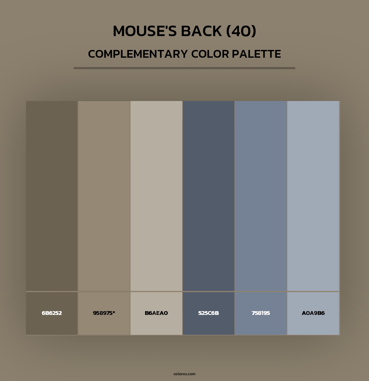 Mouse's Back (40) - Complementary Color Palette