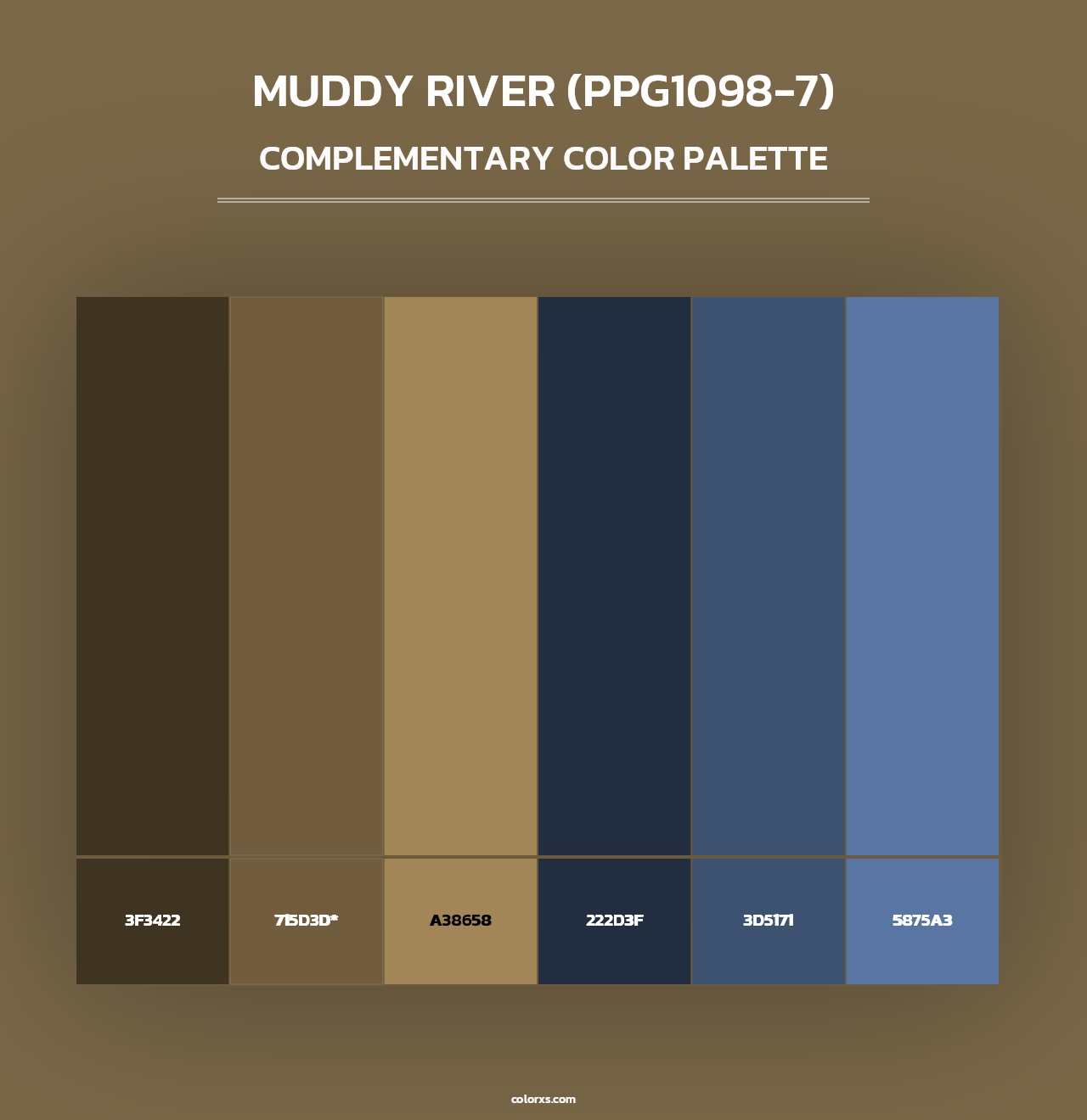 Muddy River (PPG1098-7) - Complementary Color Palette