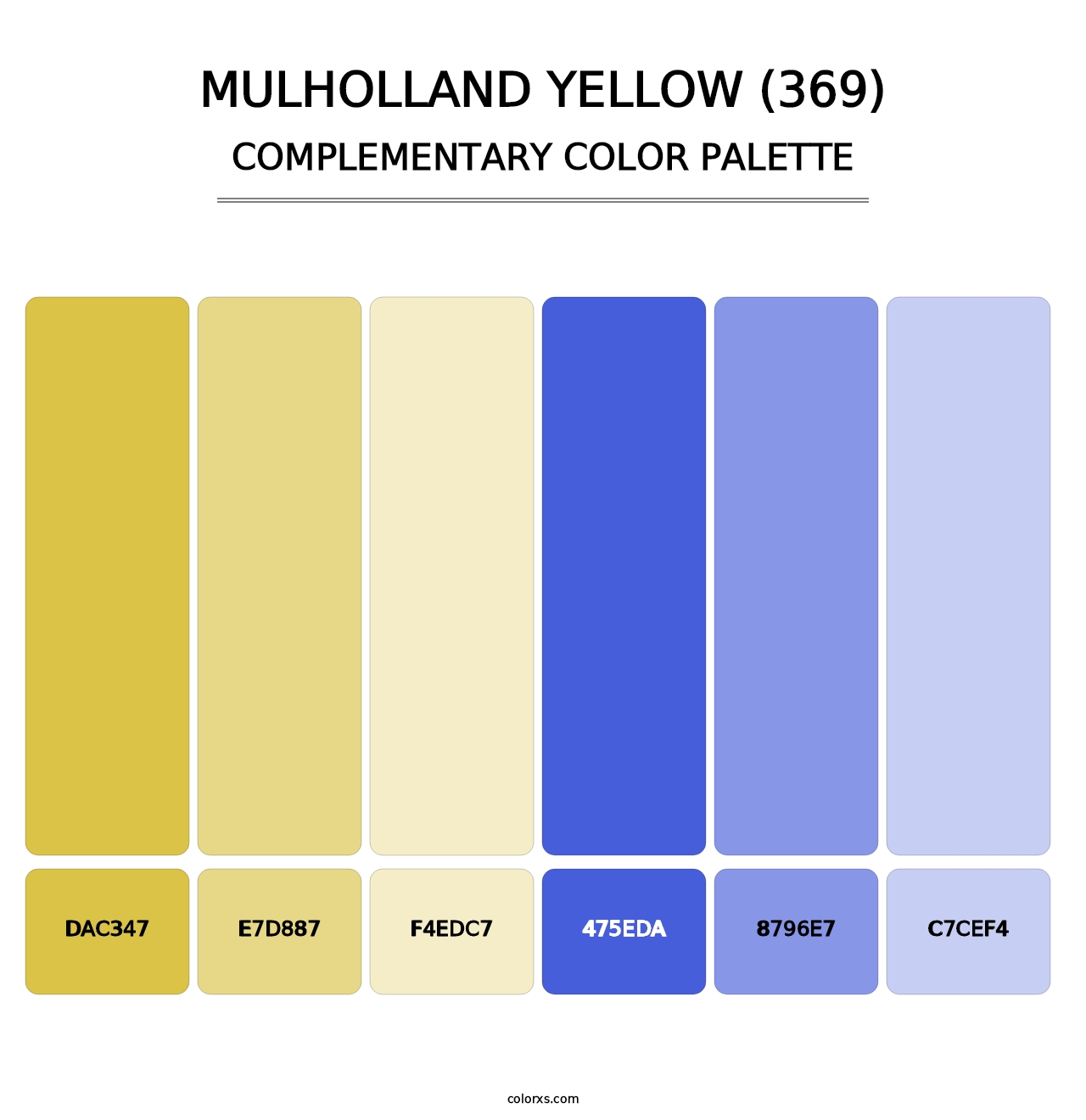 Mulholland Yellow (369) - Complementary Color Palette