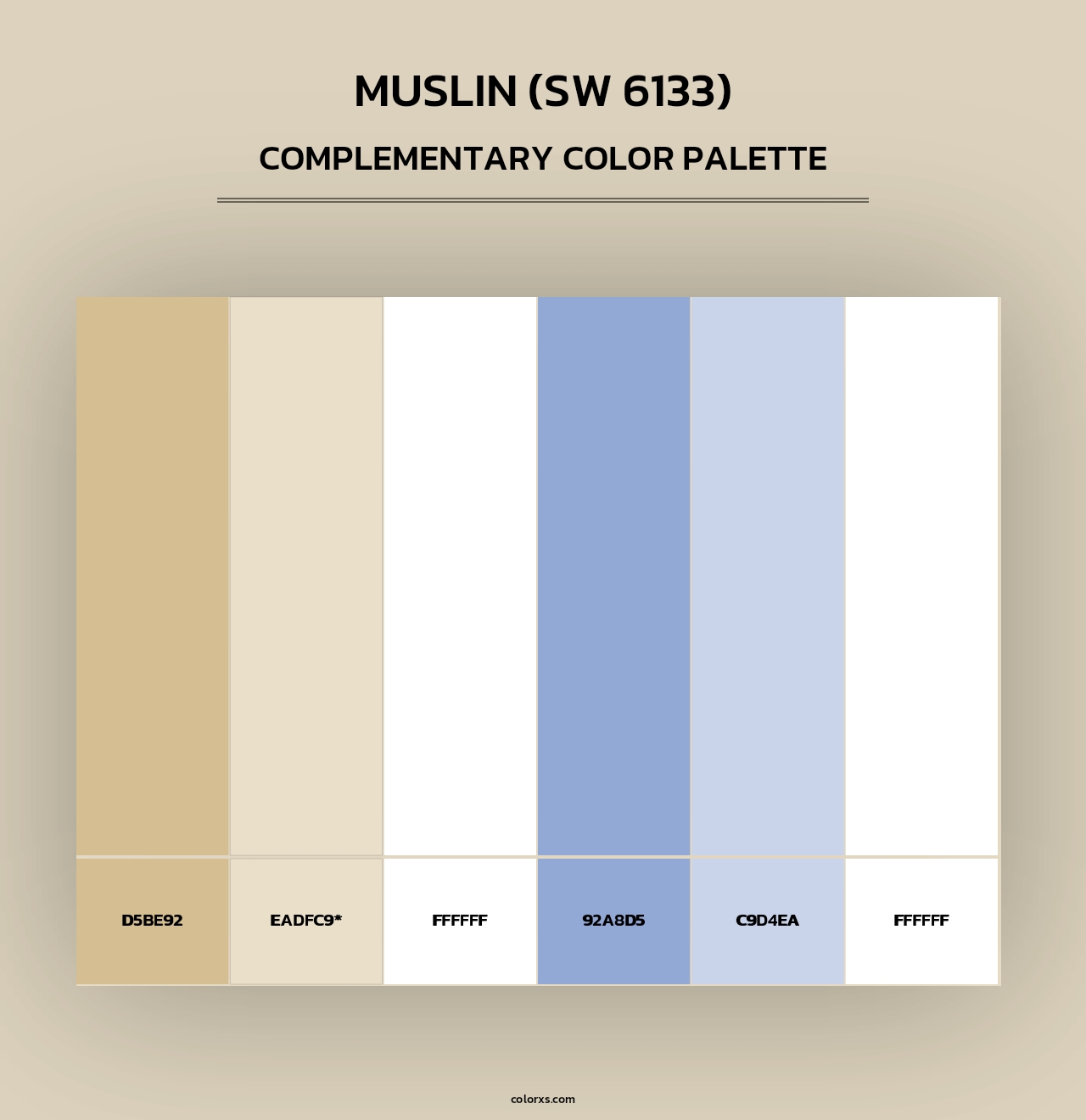 Muslin (SW 6133) - Complementary Color Palette