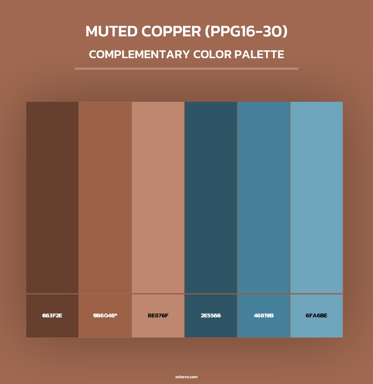 Muted Copper (PPG16-30) - Complementary Color Palette