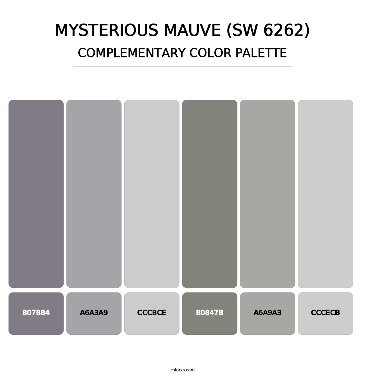 Mysterious Mauve (SW 6262) - Complementary Color Palette