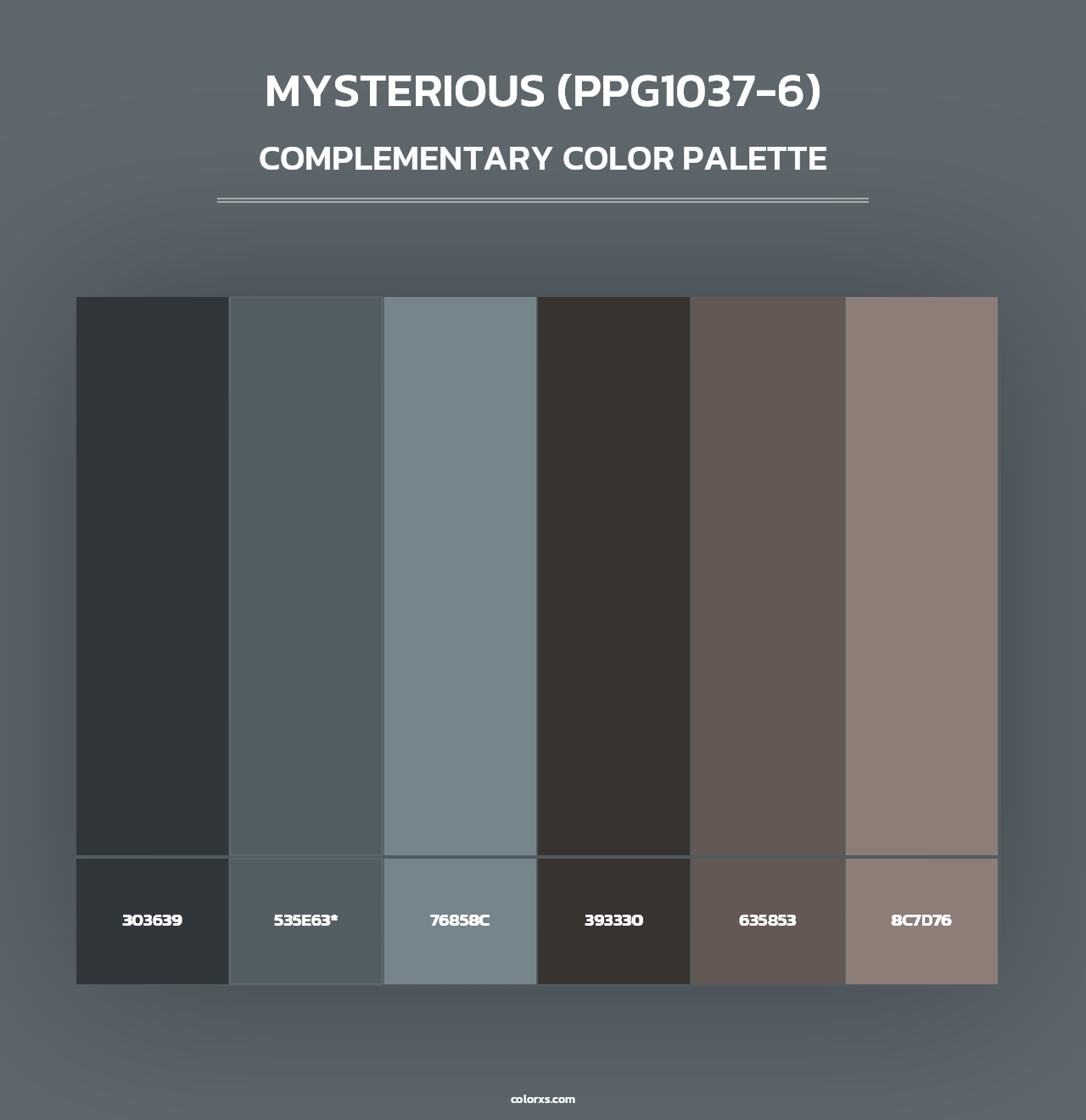 Mysterious (PPG1037-6) - Complementary Color Palette