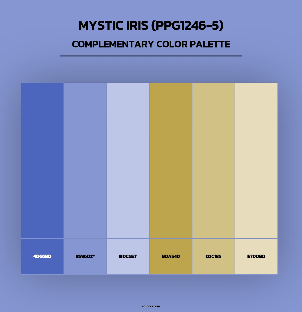 Mystic Iris (PPG1246-5) - Complementary Color Palette