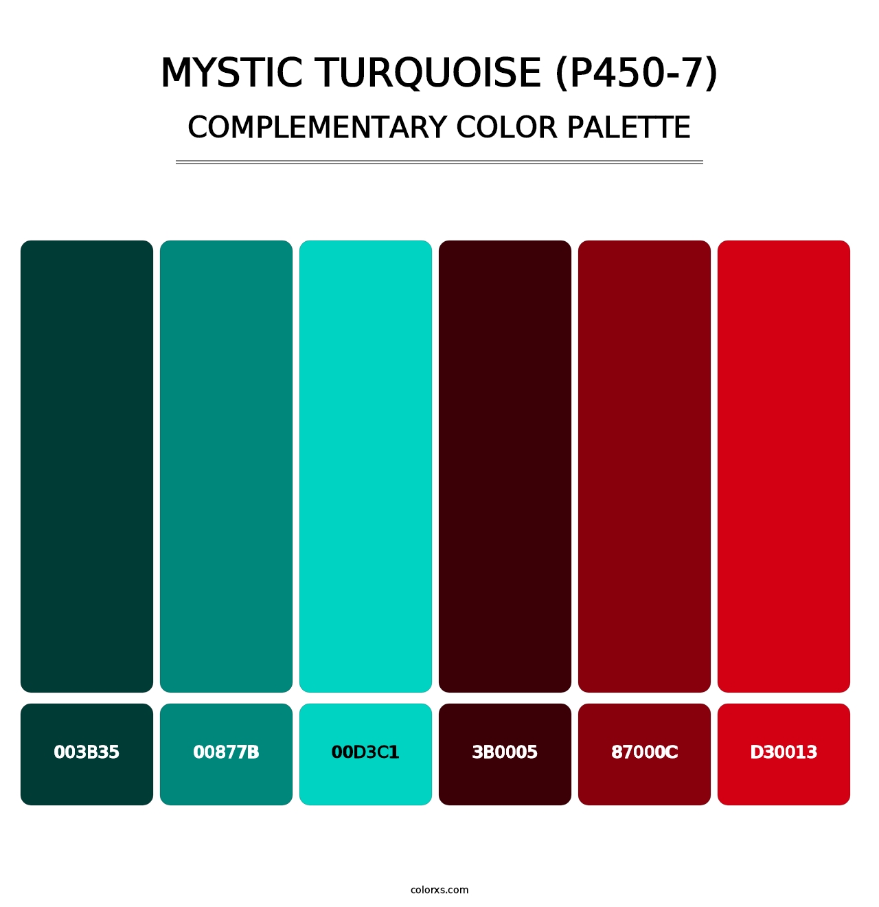 Mystic Turquoise (P450-7) - Complementary Color Palette