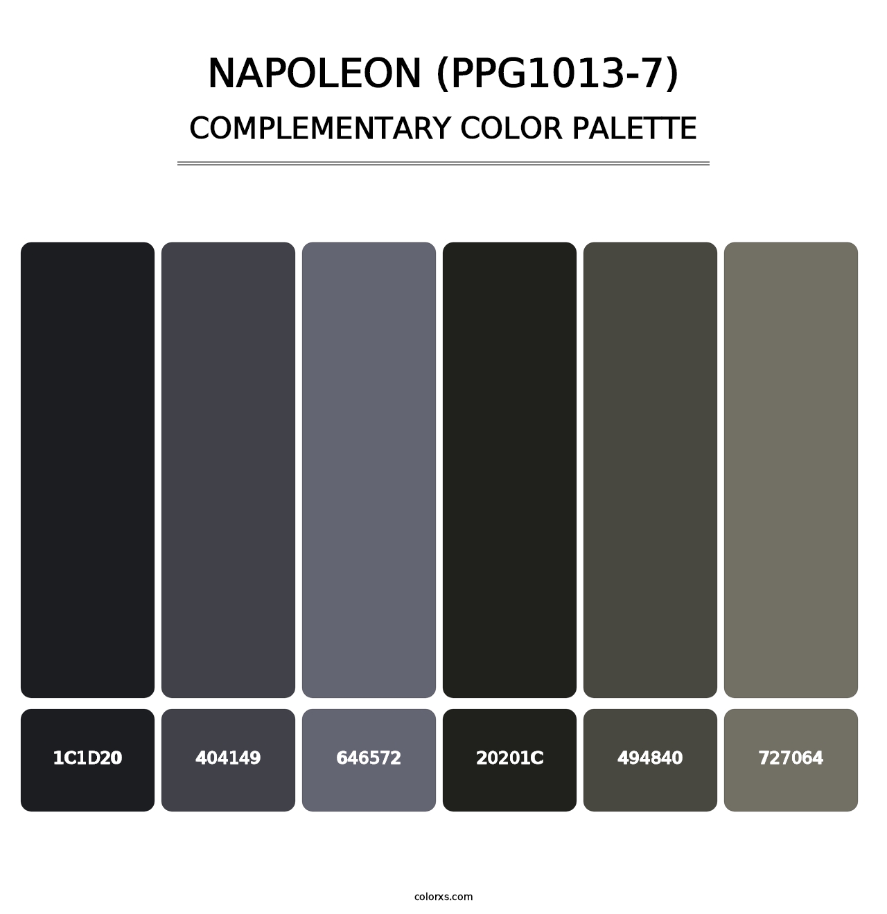 Napoleon (PPG1013-7) - Complementary Color Palette