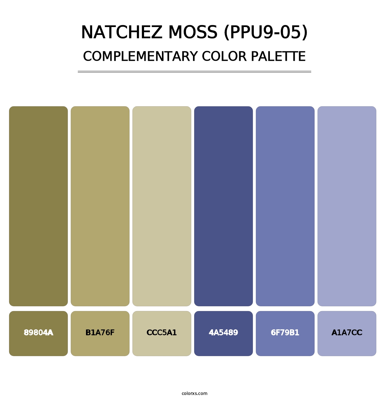 Natchez Moss (PPU9-05) - Complementary Color Palette