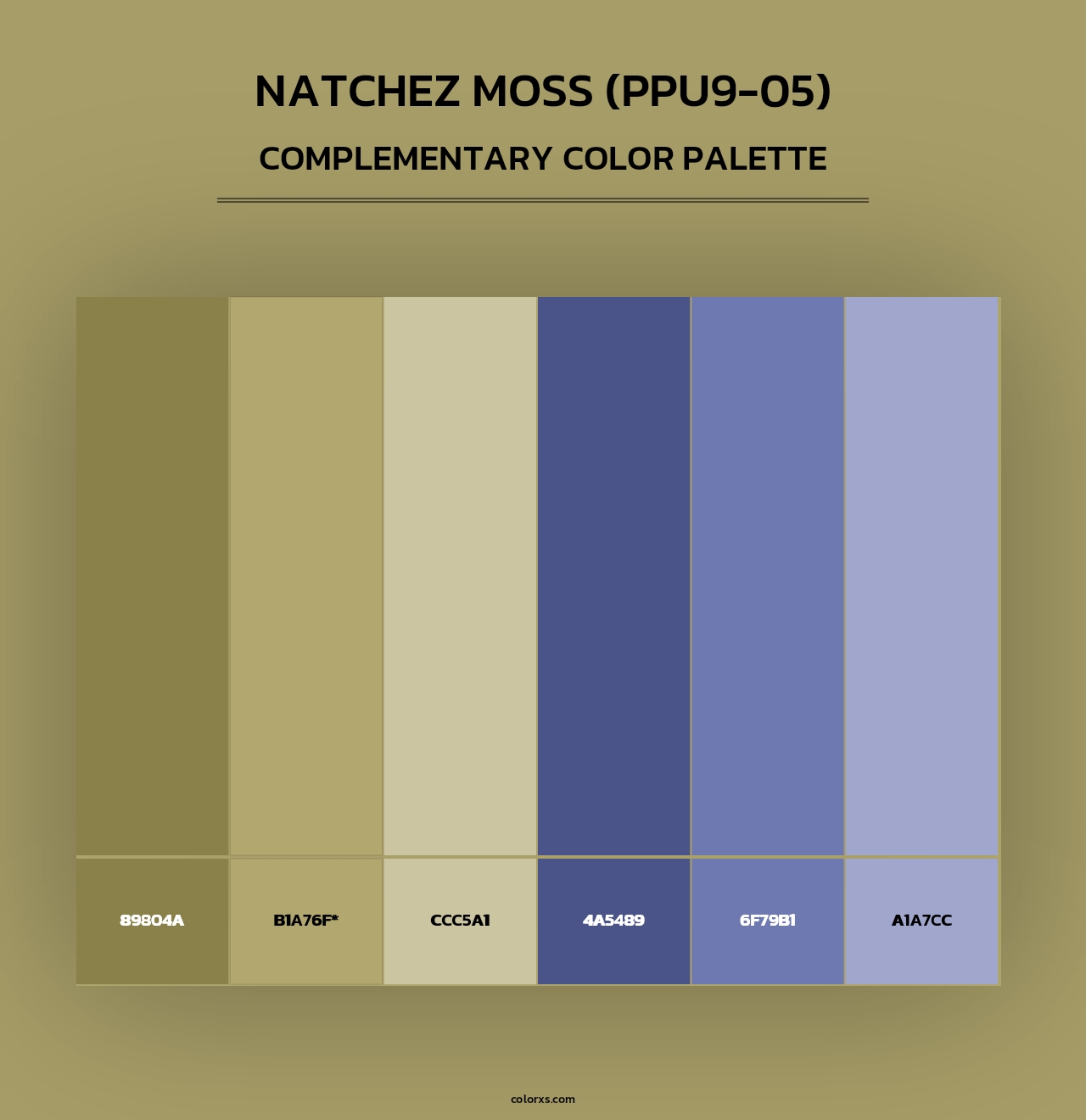 Natchez Moss (PPU9-05) - Complementary Color Palette