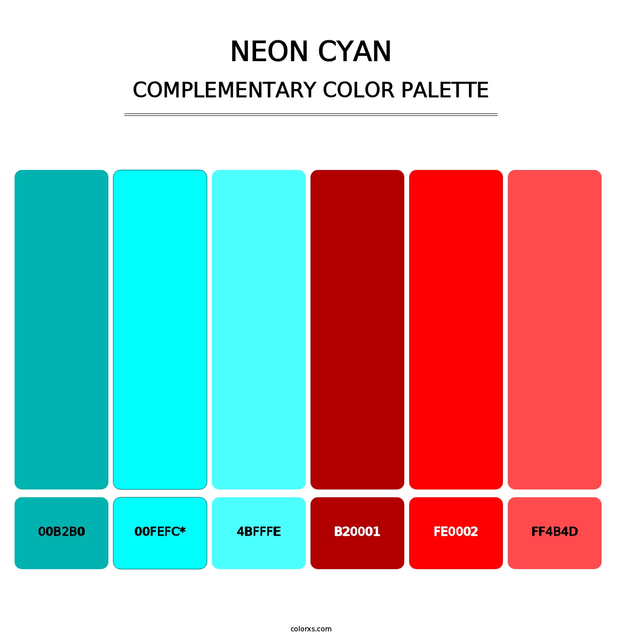 Neon Cyan - Complementary Color Palette