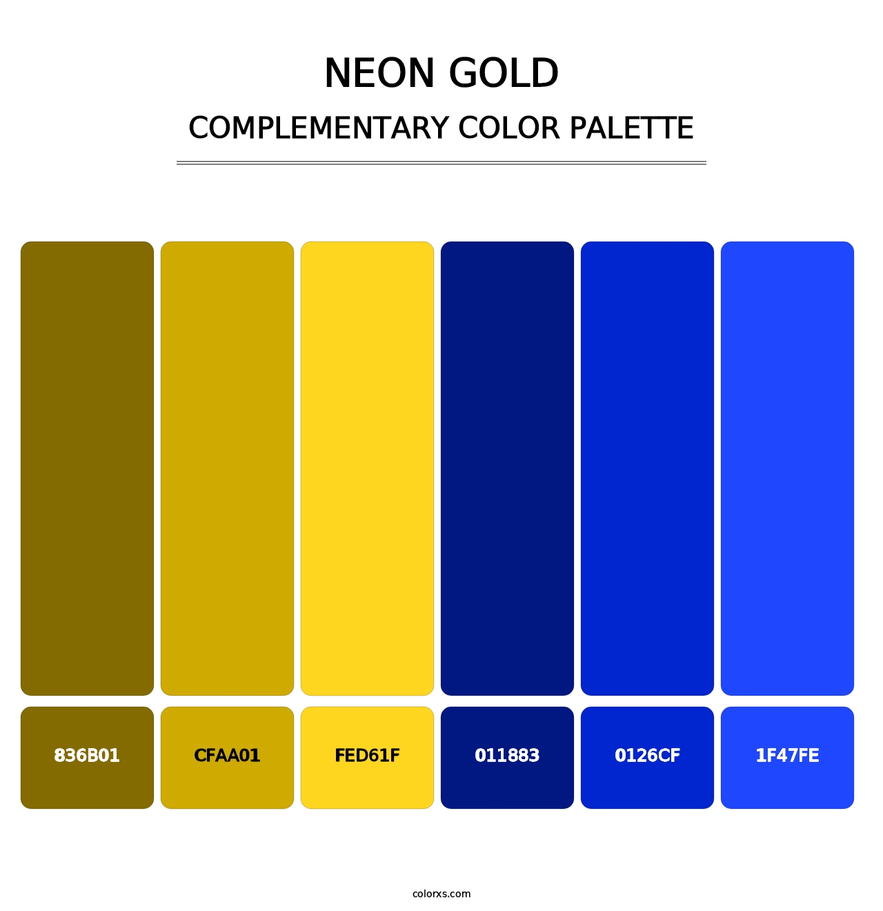 Neon Gold - Complementary Color Palette
