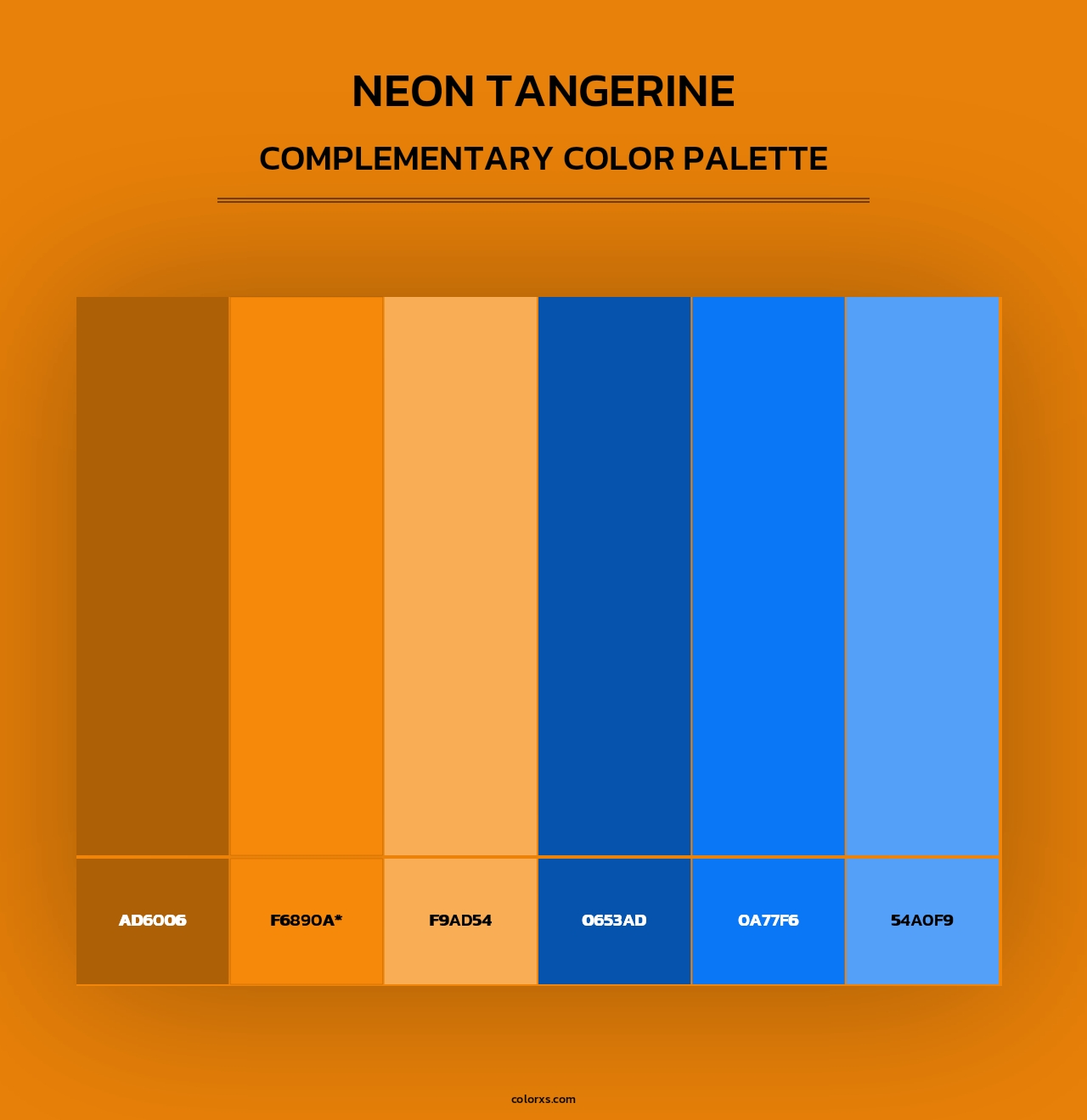 Neon Tangerine - Complementary Color Palette