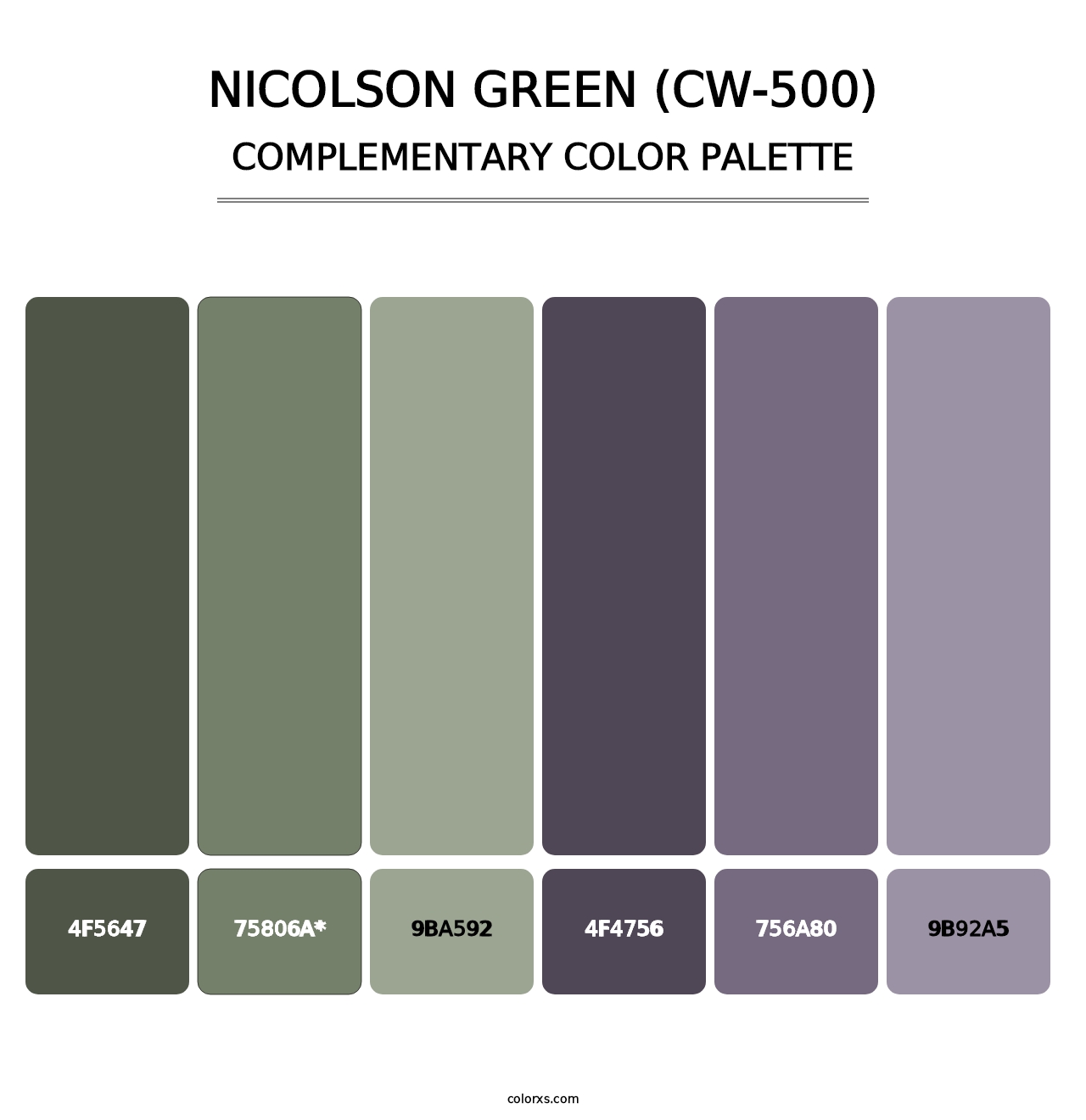 Nicolson Green (CW-500) - Complementary Color Palette
