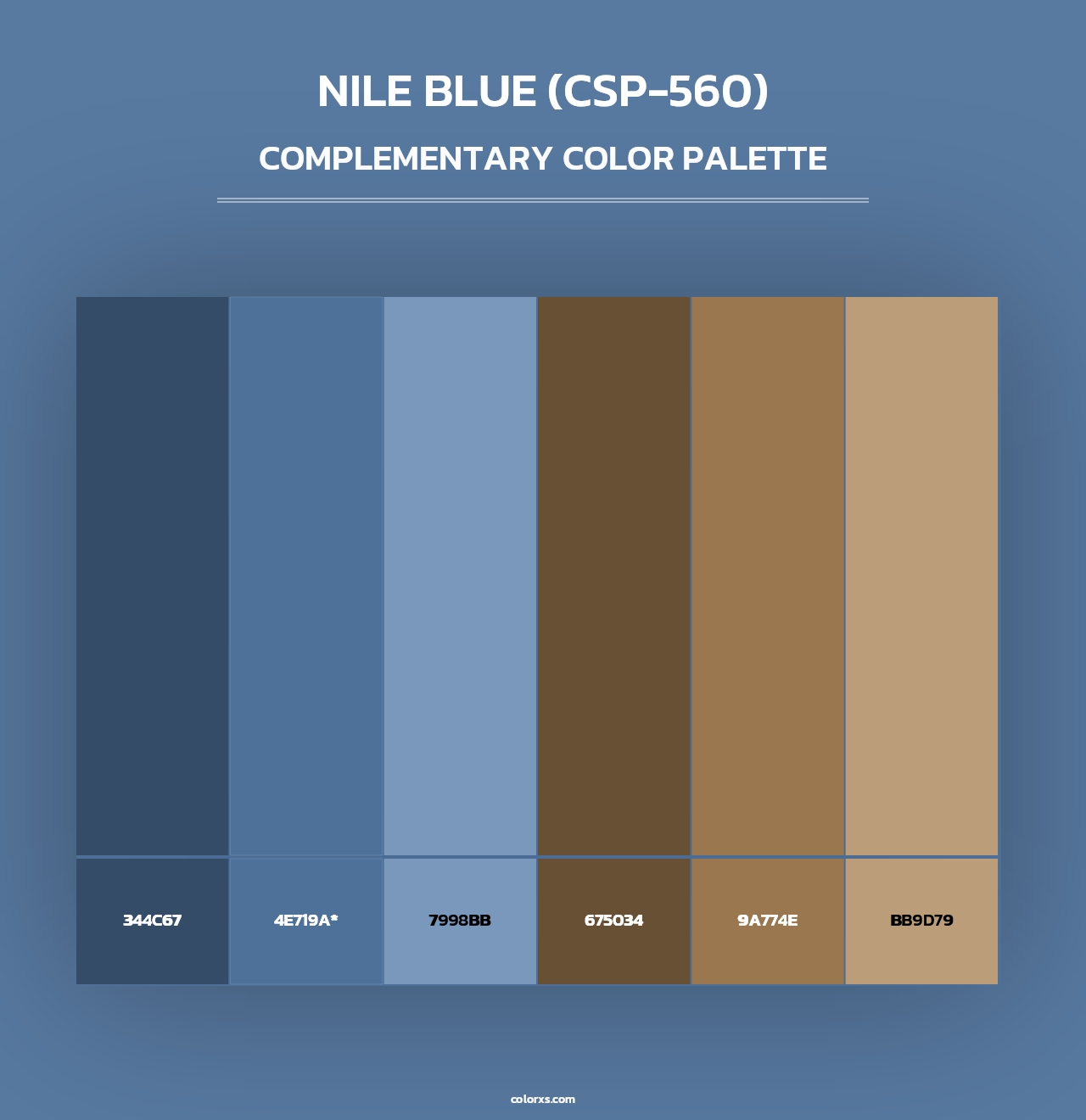 Nile Blue (CSP-560) - Complementary Color Palette