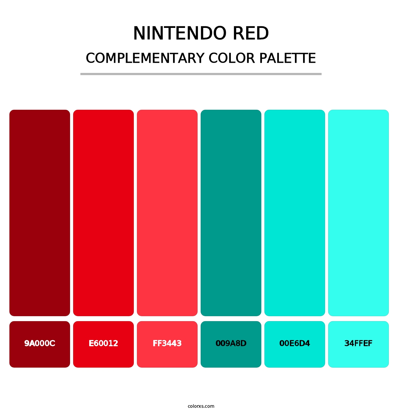 Nintendo Red - Complementary Color Palette