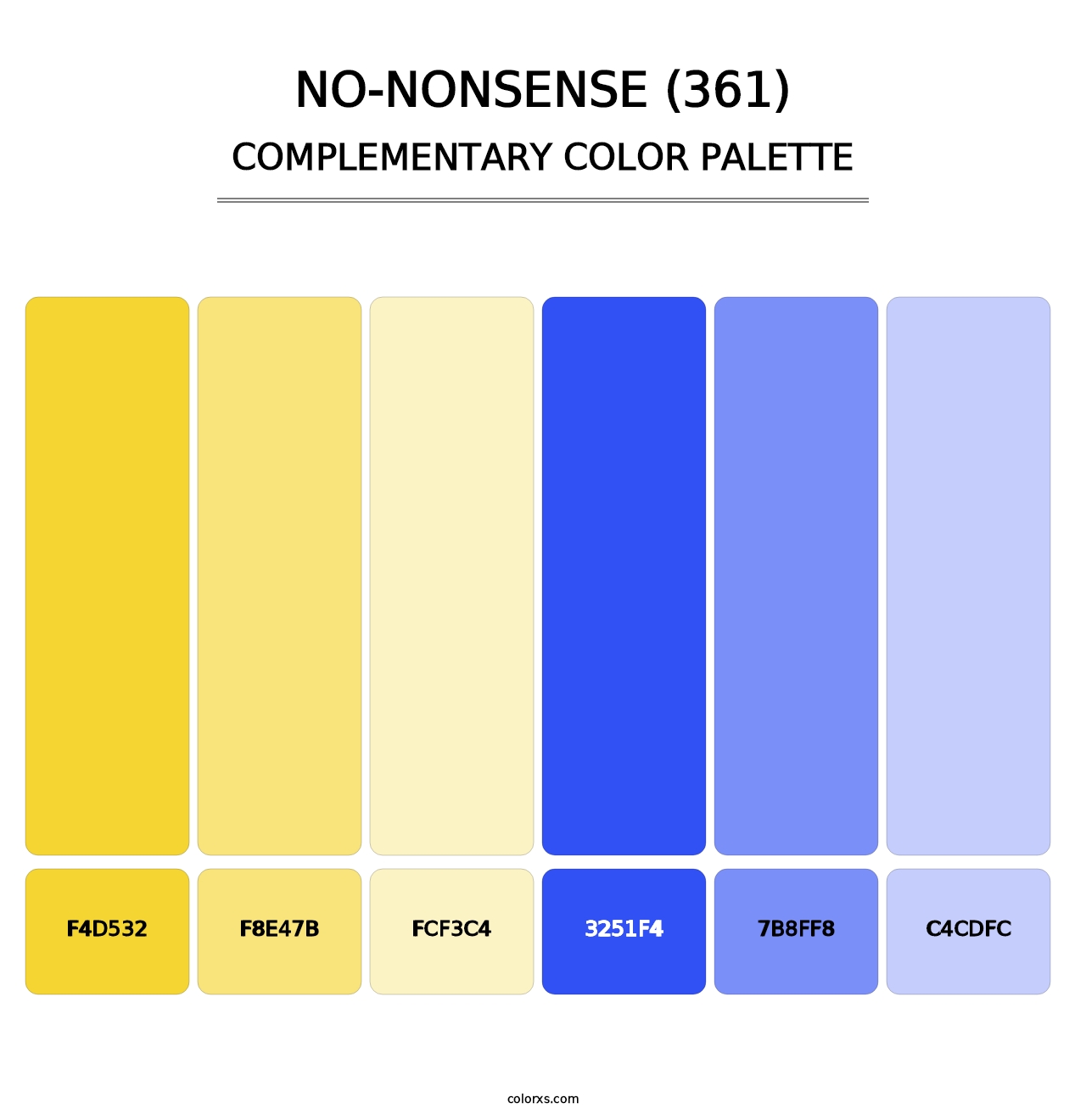 No-Nonsense (361) - Complementary Color Palette