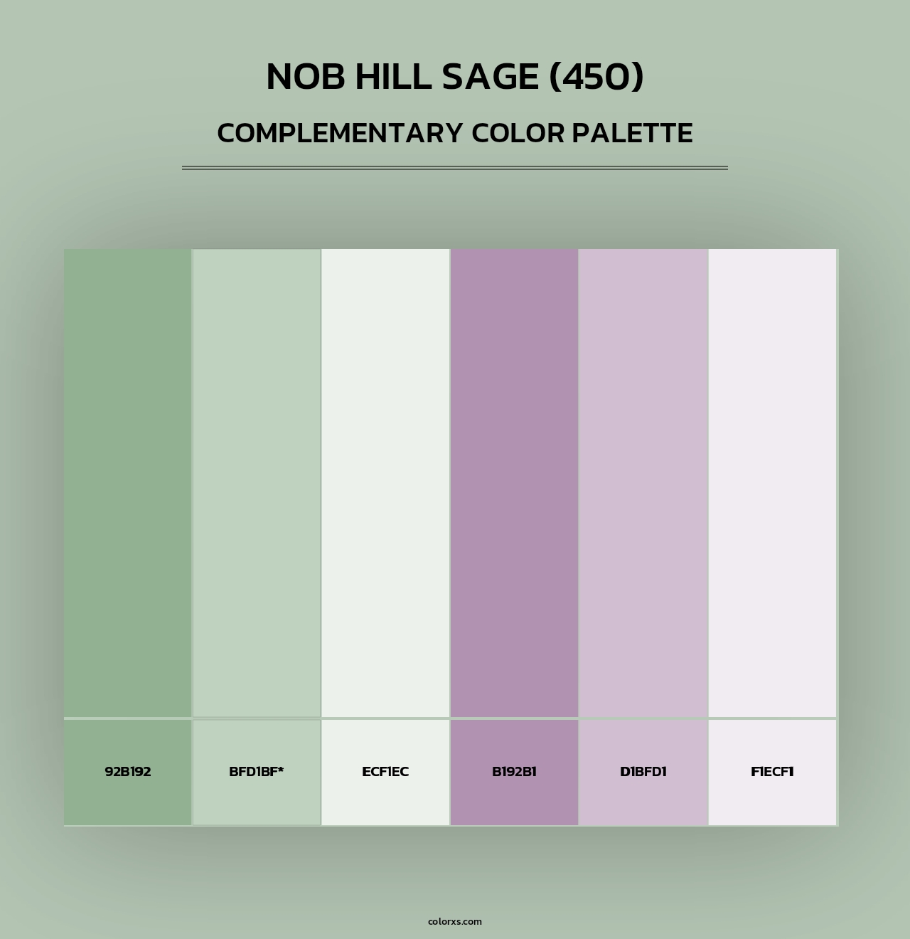 Nob Hill Sage (450) - Complementary Color Palette