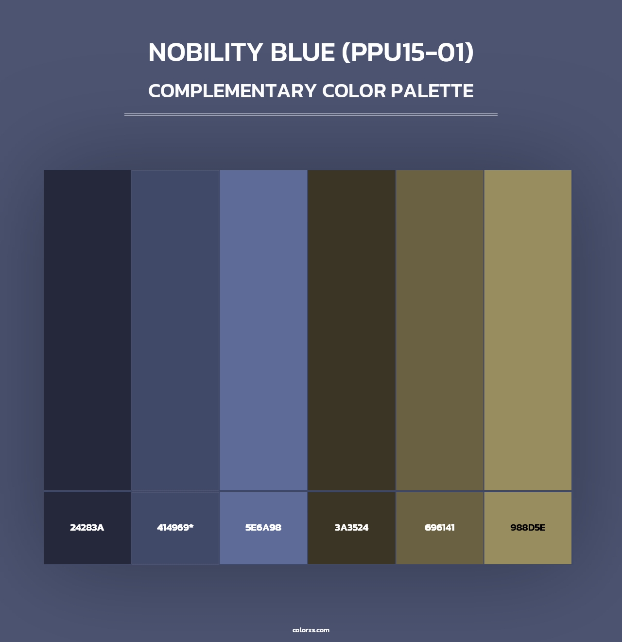 Nobility Blue (PPU15-01) - Complementary Color Palette