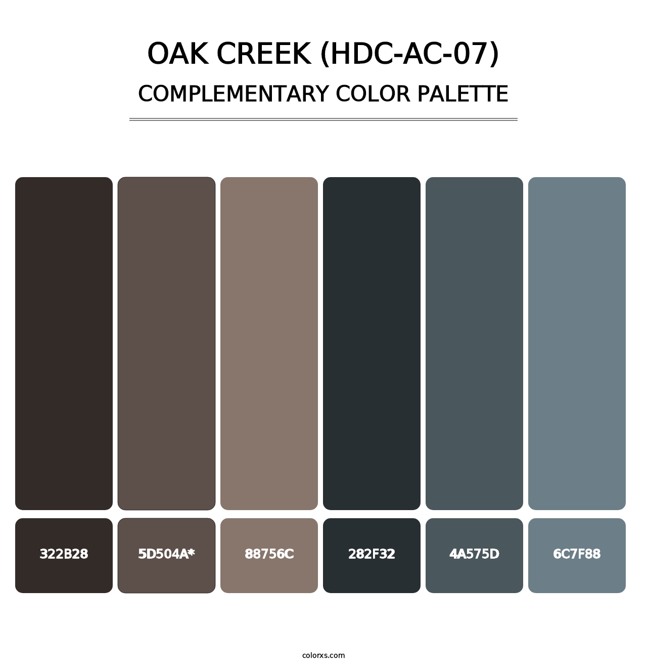Oak Creek (HDC-AC-07) - Complementary Color Palette