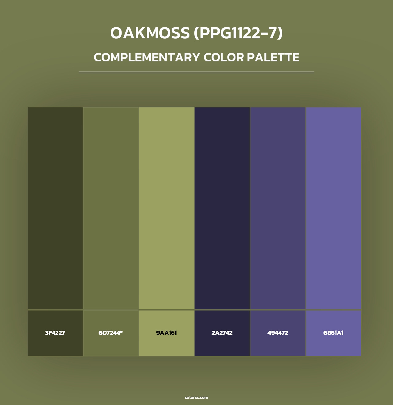 Oakmoss (PPG1122-7) - Complementary Color Palette