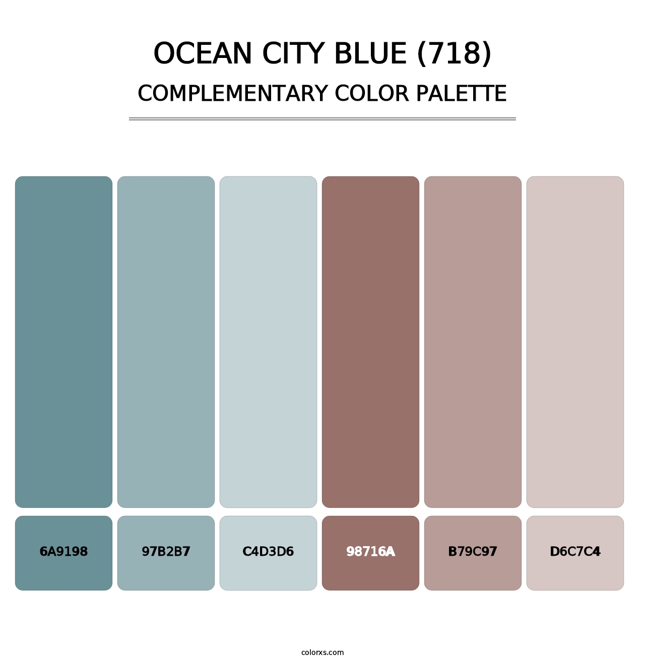 Ocean City Blue (718) - Complementary Color Palette