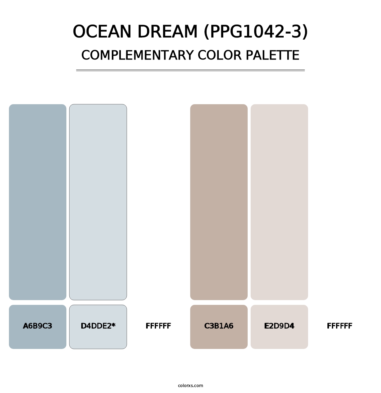 Ocean Dream (PPG1042-3) - Complementary Color Palette