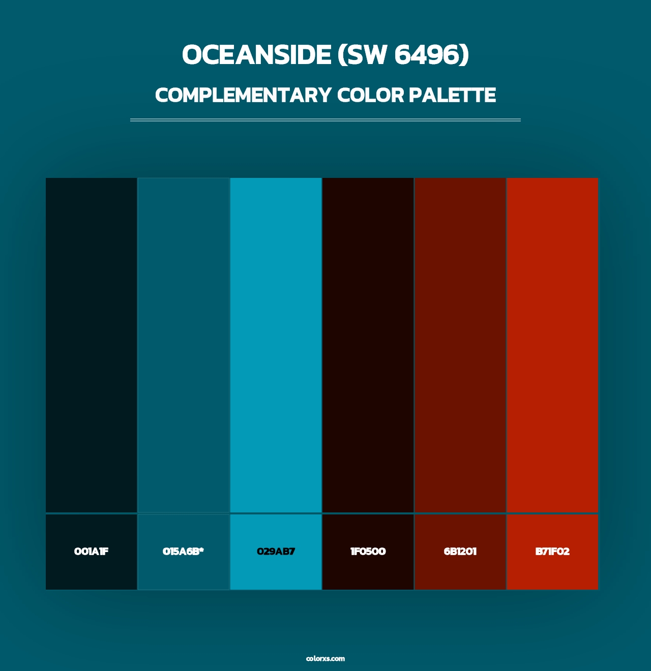 Oceanside (SW 6496) - Complementary Color Palette