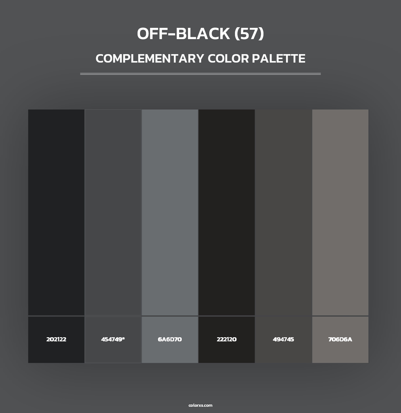 Off-Black (57) - Complementary Color Palette