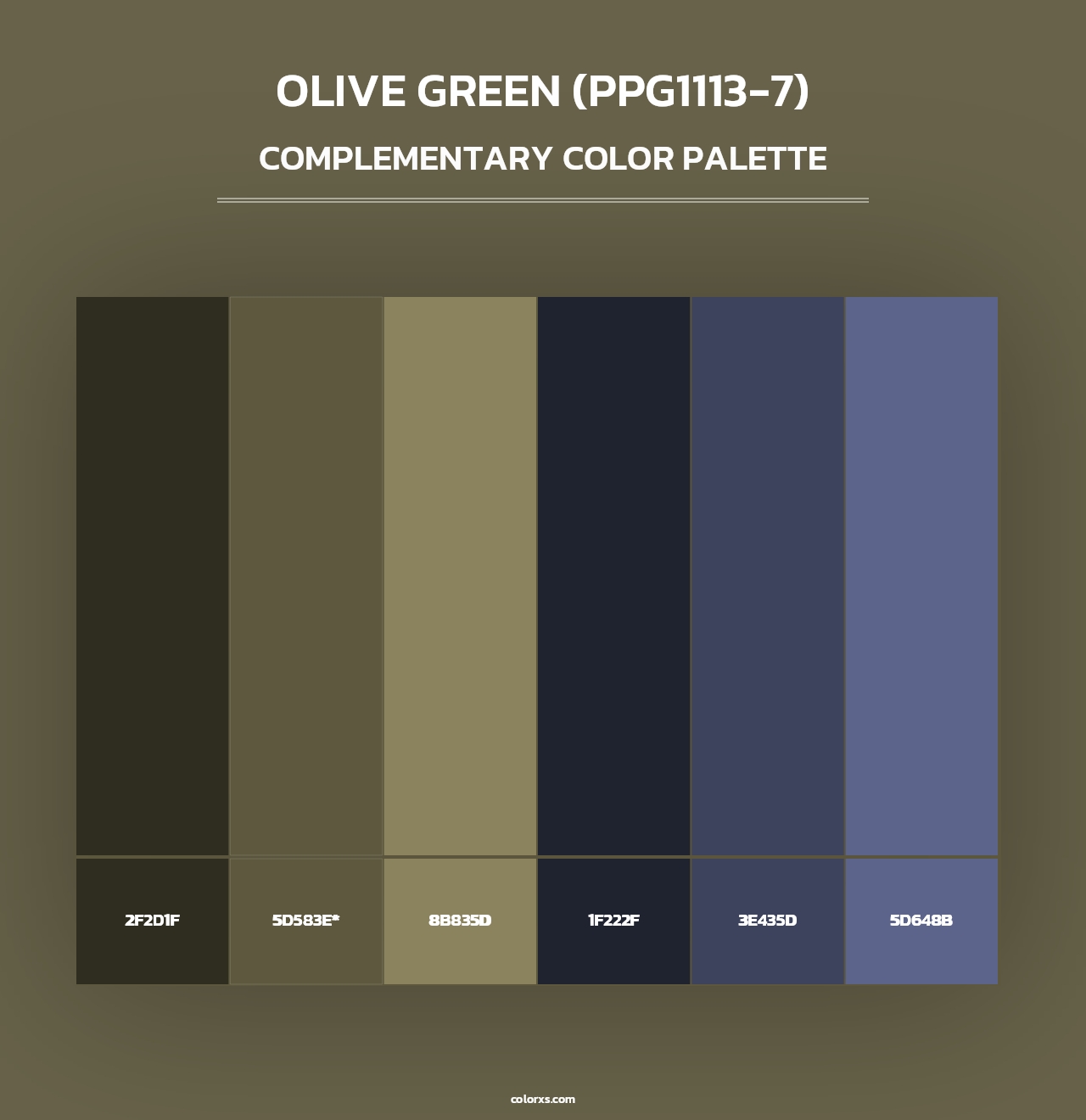 Olive Green (PPG1113-7) - Complementary Color Palette
