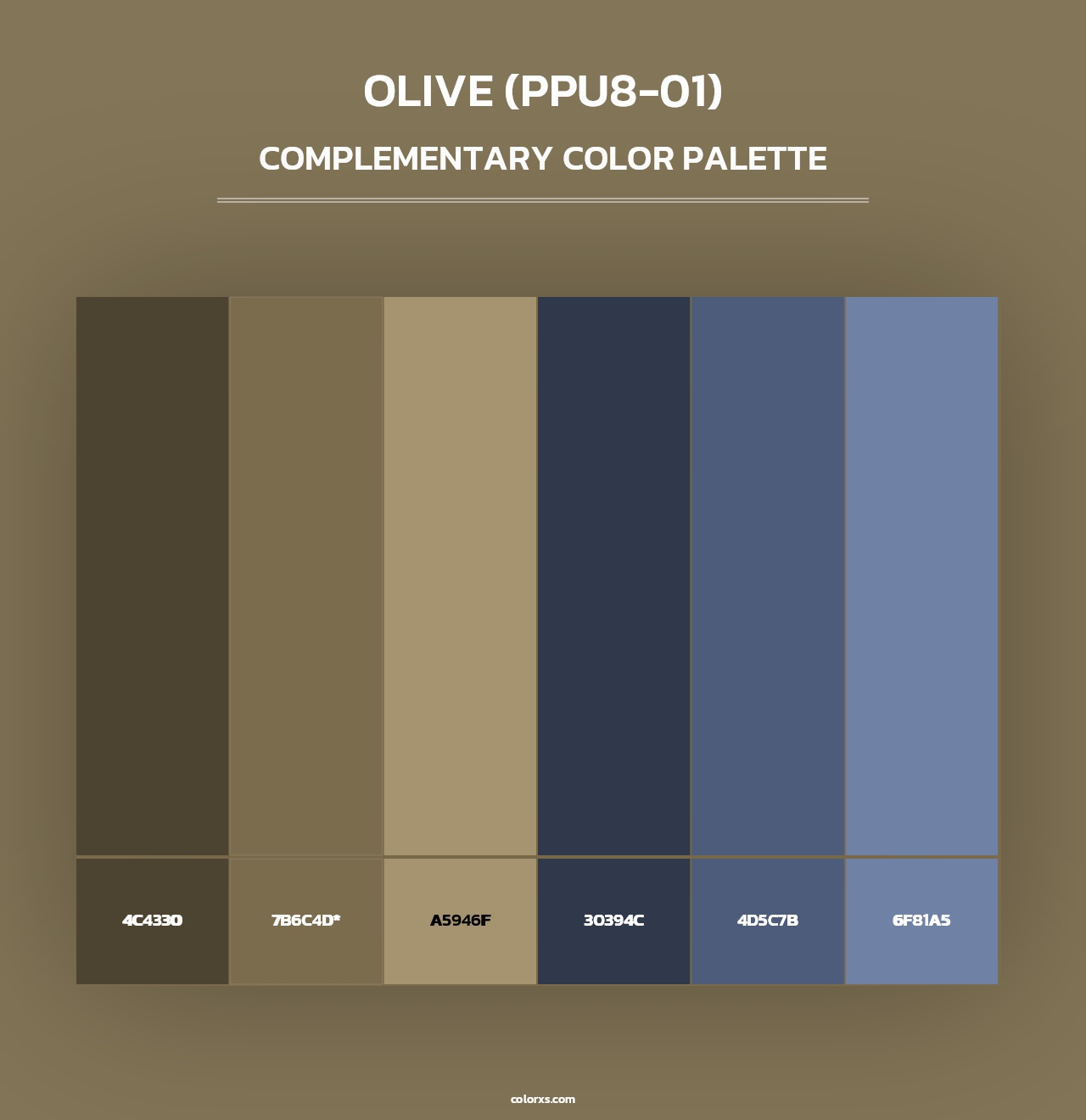 Olive (PPU8-01) - Complementary Color Palette