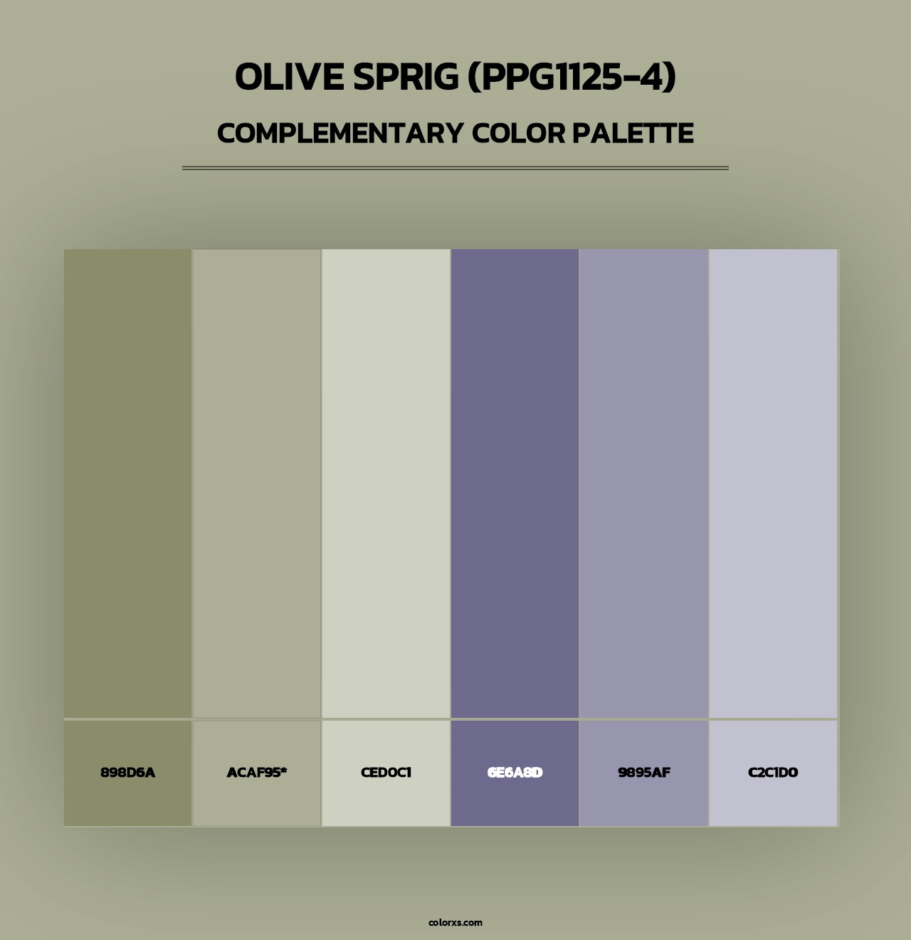 Olive Sprig (PPG1125-4) - Complementary Color Palette