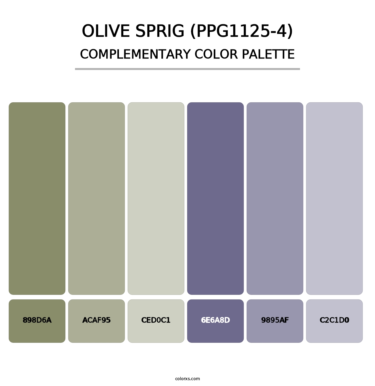Olive Sprig (PPG1125-4) - Complementary Color Palette