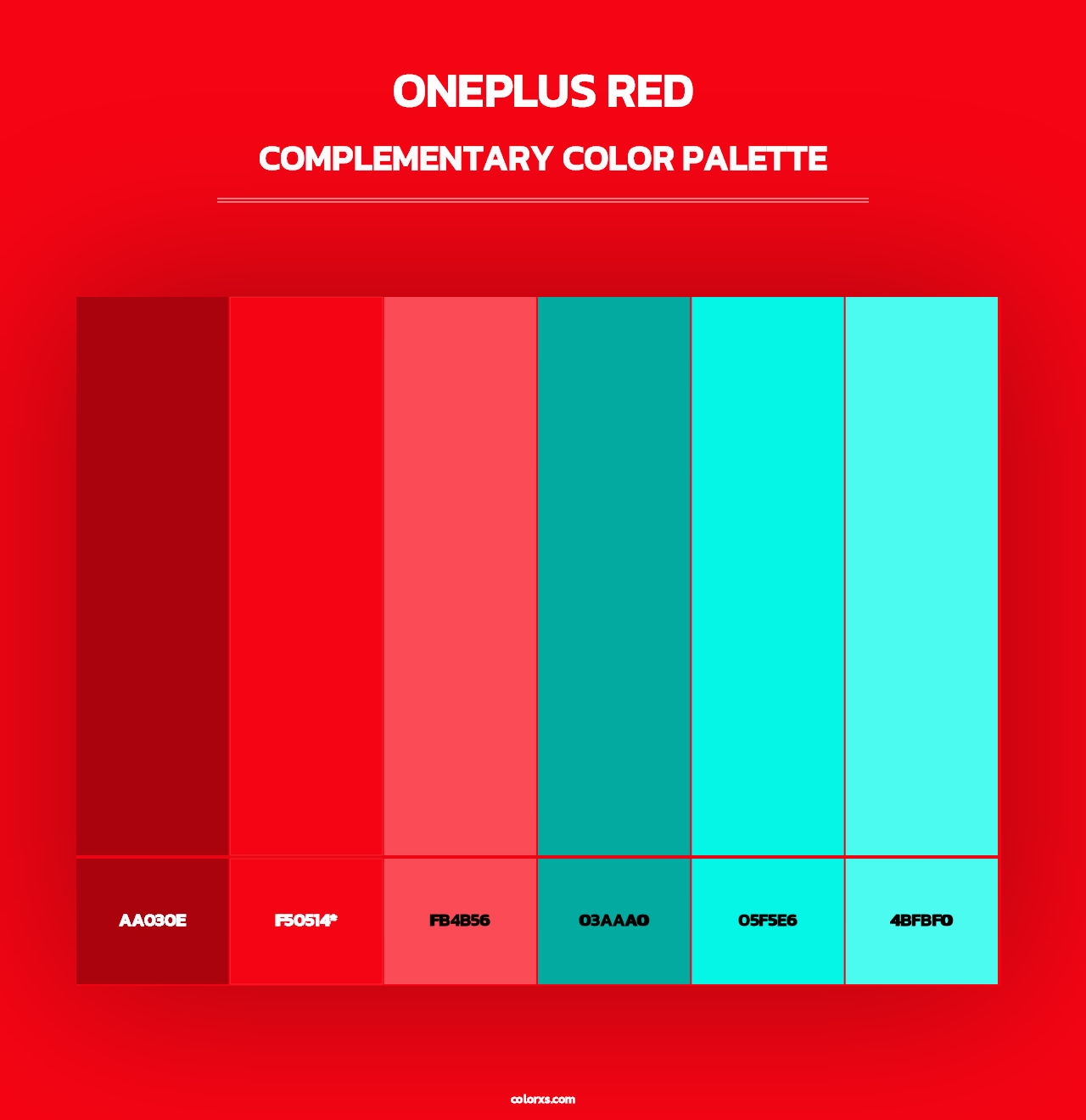 OnePlus Red - Complementary Color Palette