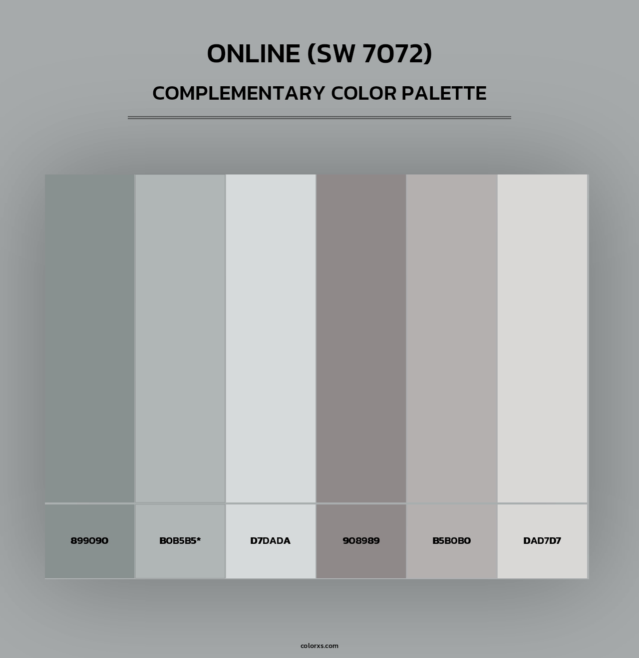 Online (SW 7072) - Complementary Color Palette