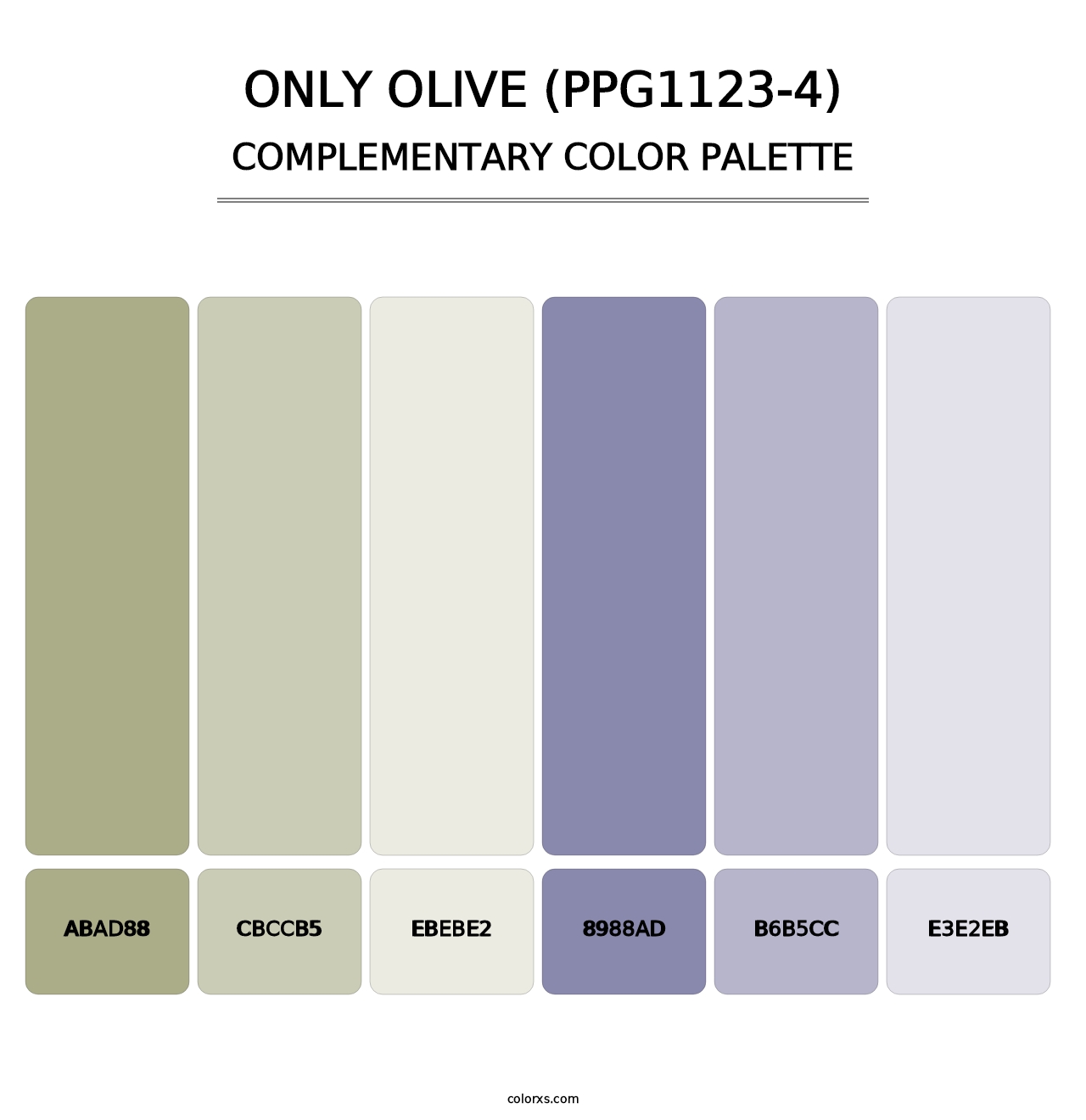 Only Olive (PPG1123-4) - Complementary Color Palette