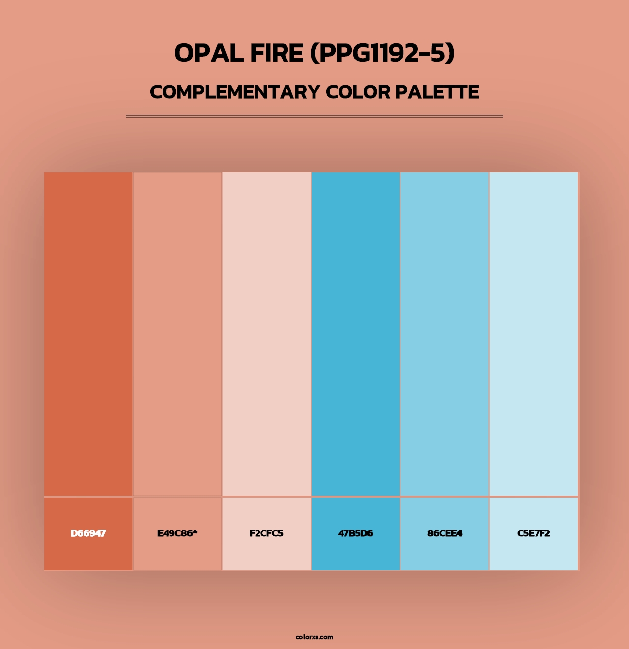 Opal Fire (PPG1192-5) - Complementary Color Palette