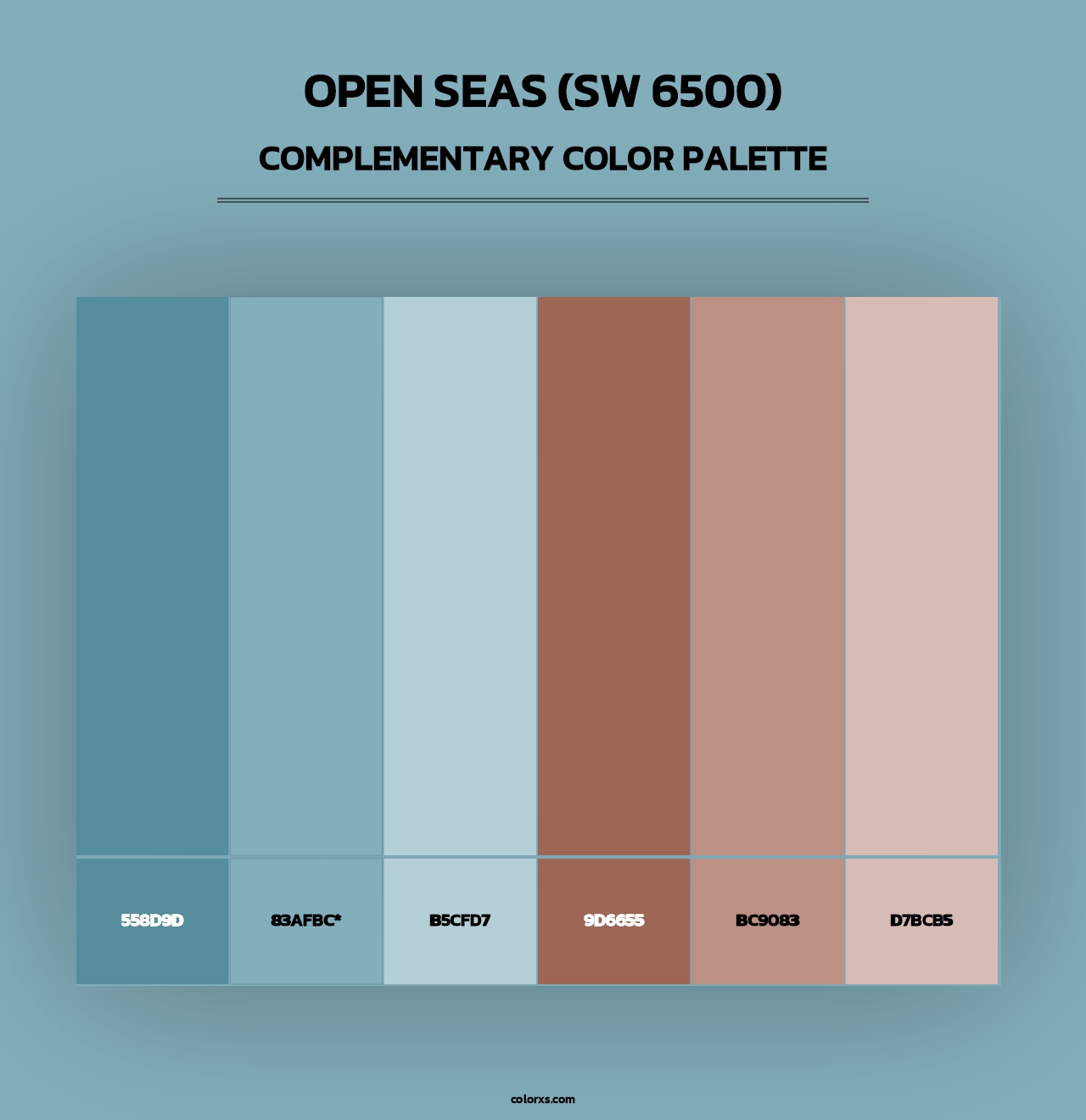 Open Seas (SW 6500) - Complementary Color Palette