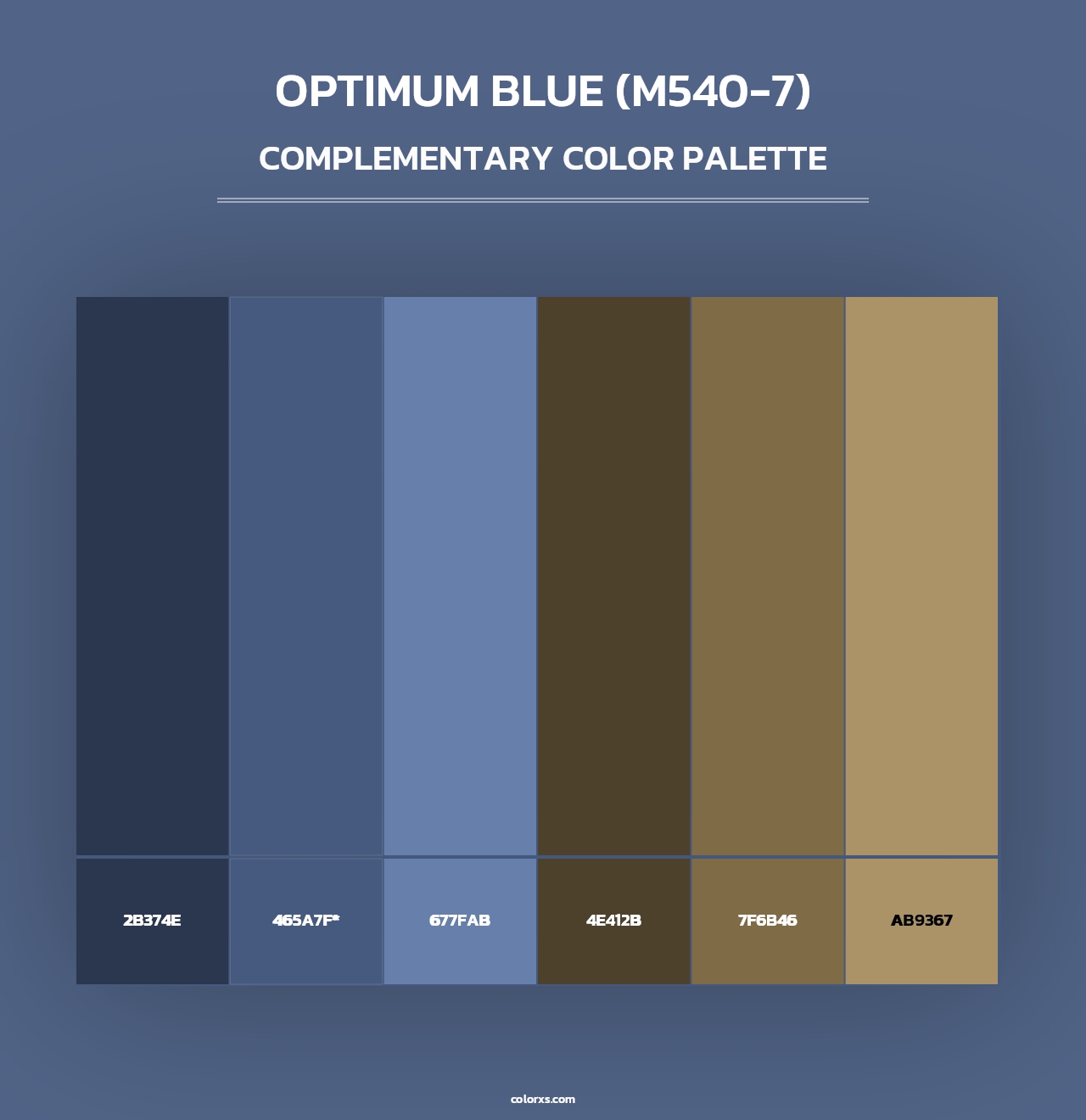 Optimum Blue (M540-7) - Complementary Color Palette