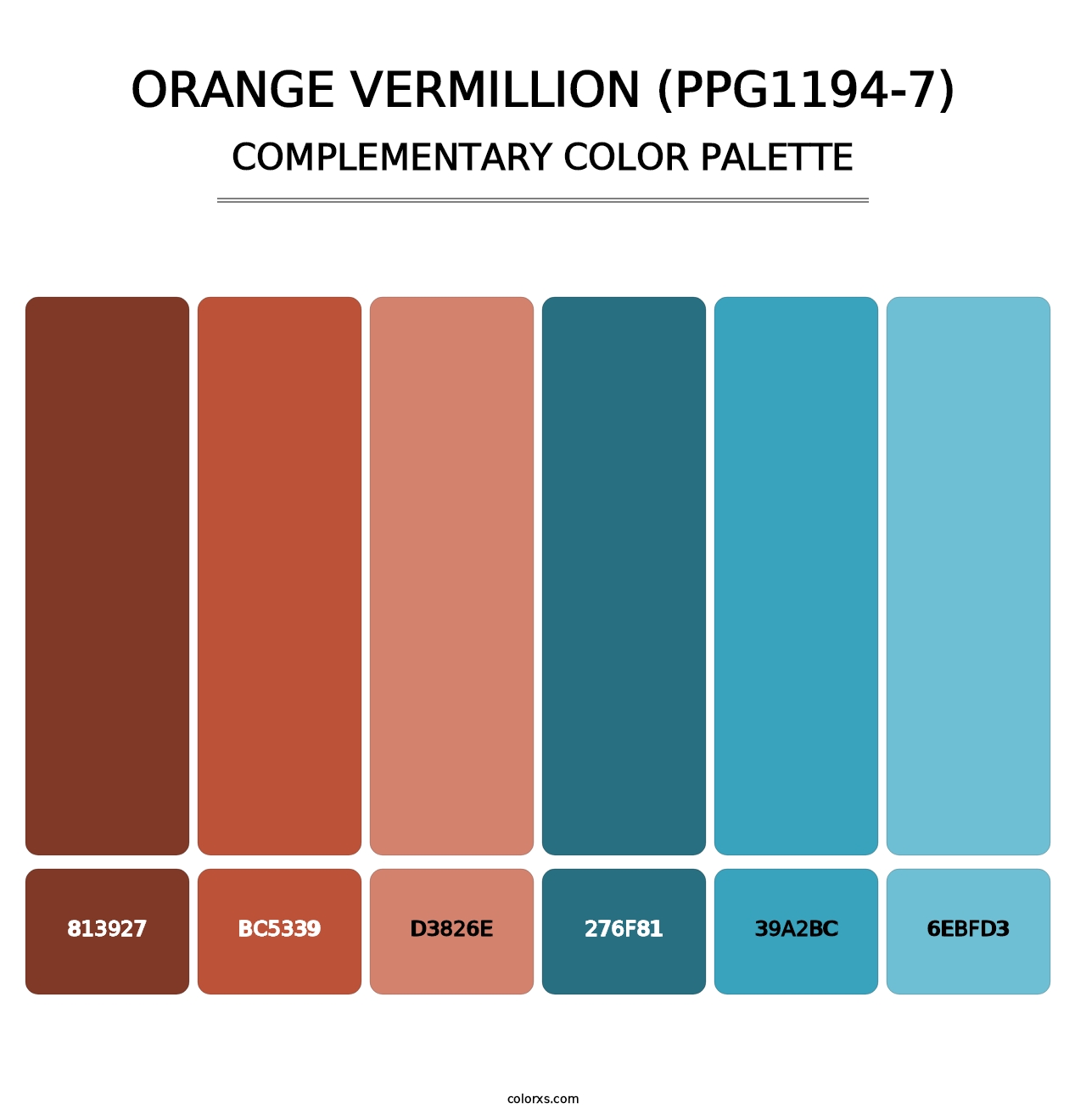 Orange Vermillion (PPG1194-7) - Complementary Color Palette