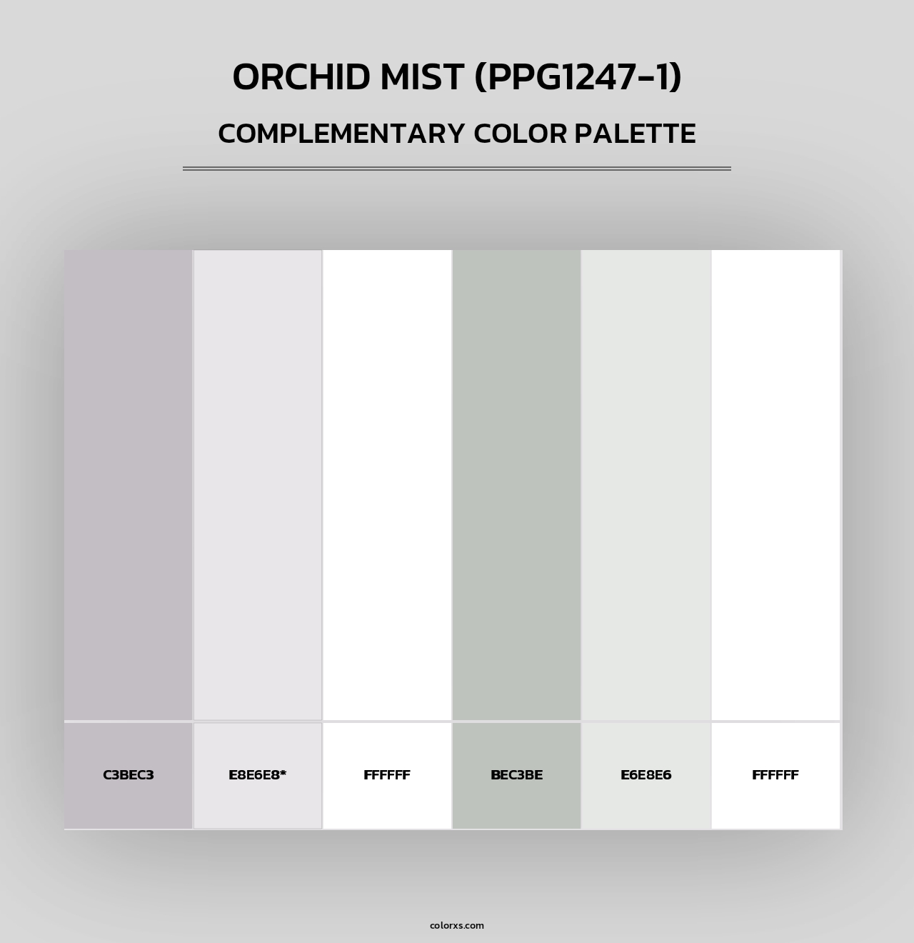 Orchid Mist (PPG1247-1) - Complementary Color Palette