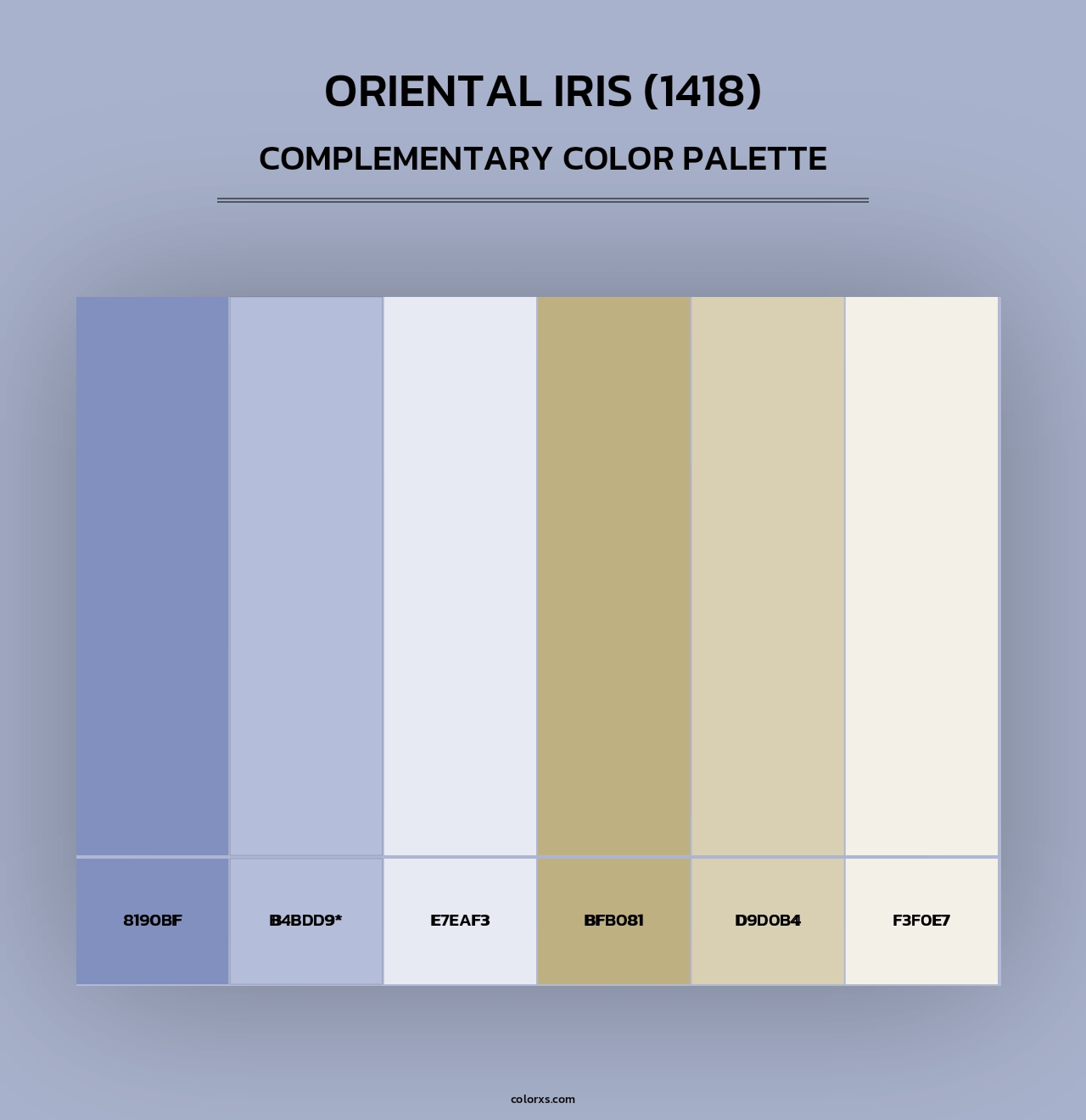 Oriental Iris (1418) - Complementary Color Palette