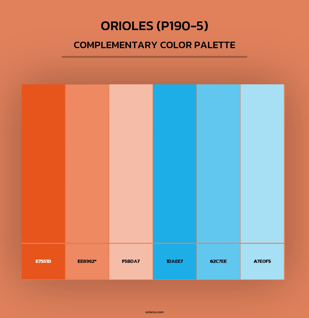 Orioles (P190-5) - Complementary Color Palette