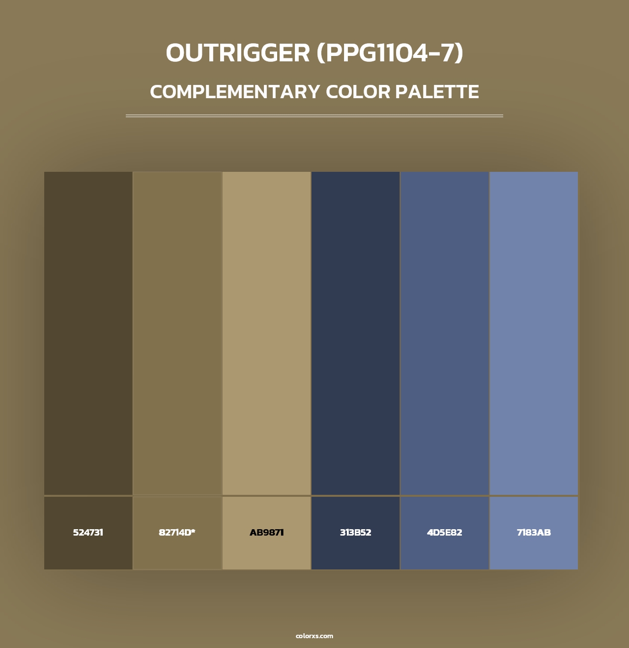 Outrigger (PPG1104-7) - Complementary Color Palette