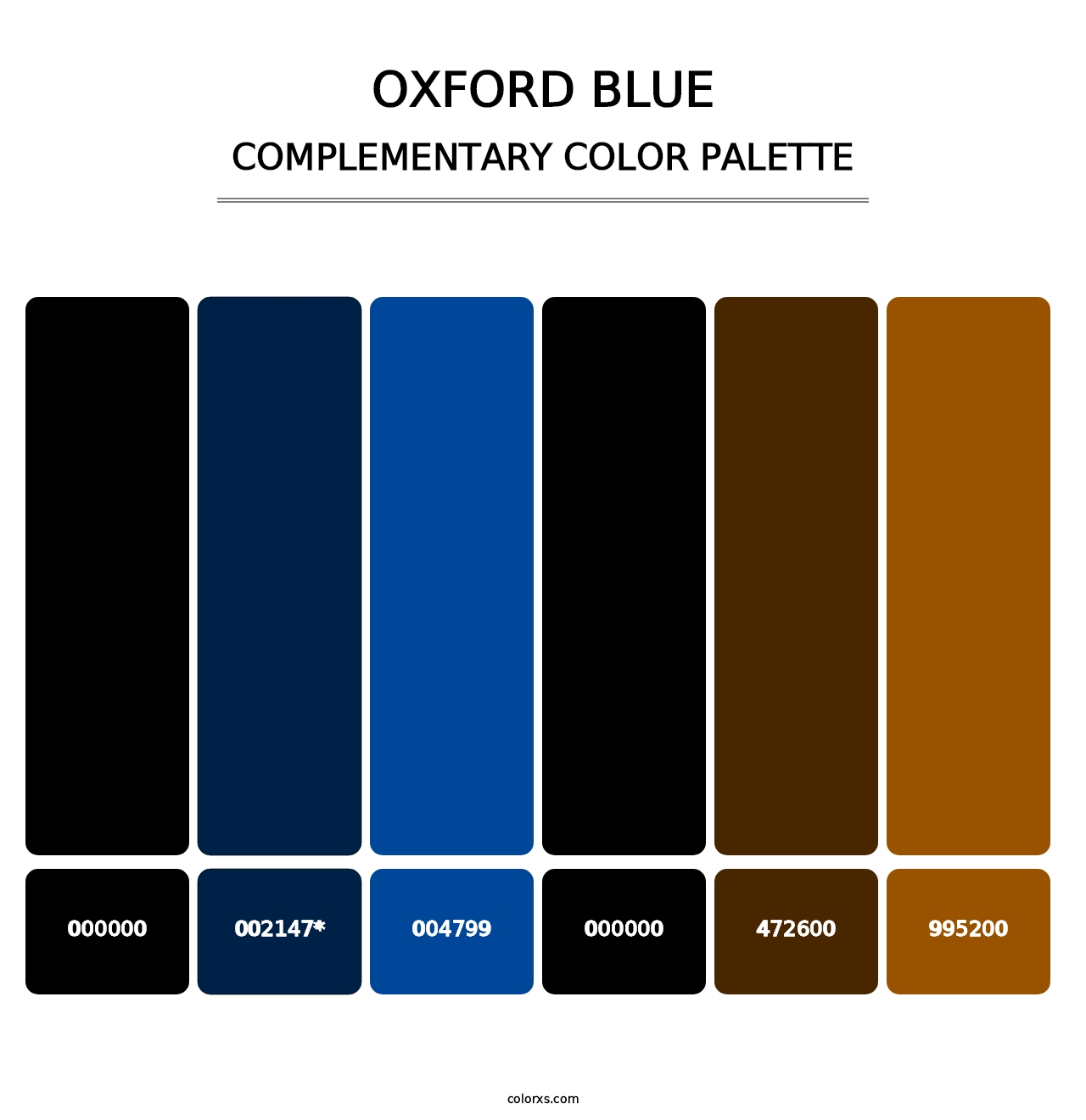 Oxford Blue - Complementary Color Palette