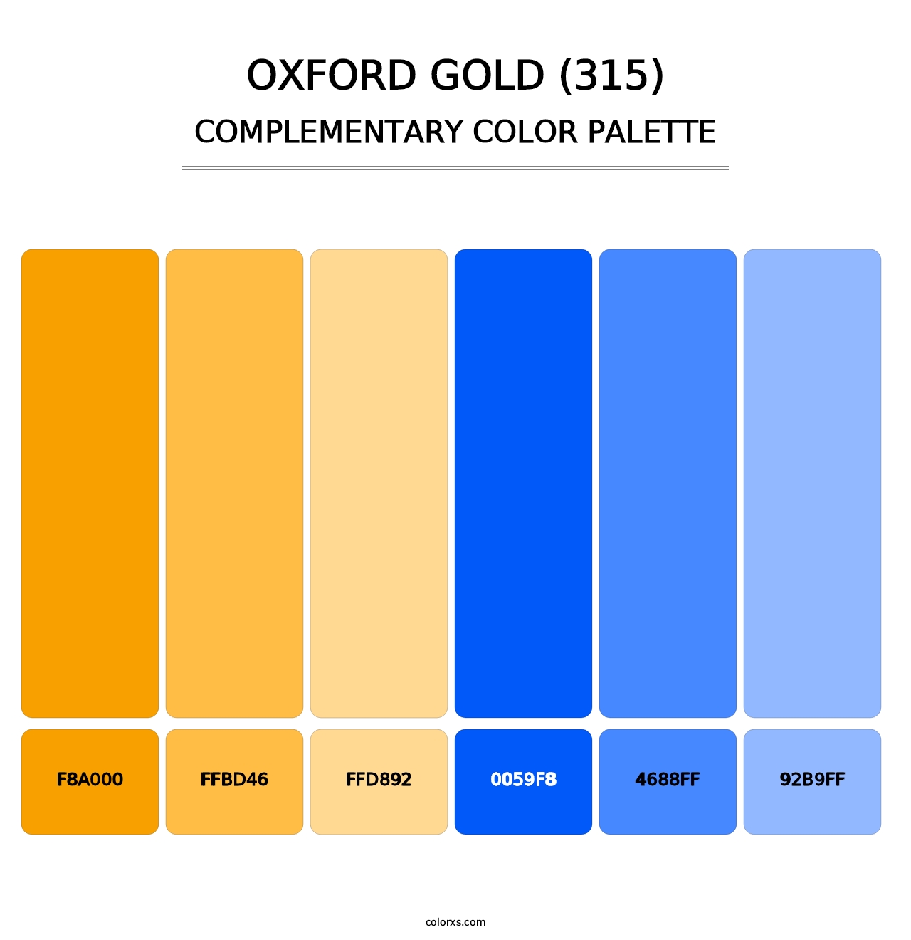 Oxford Gold (315) - Complementary Color Palette