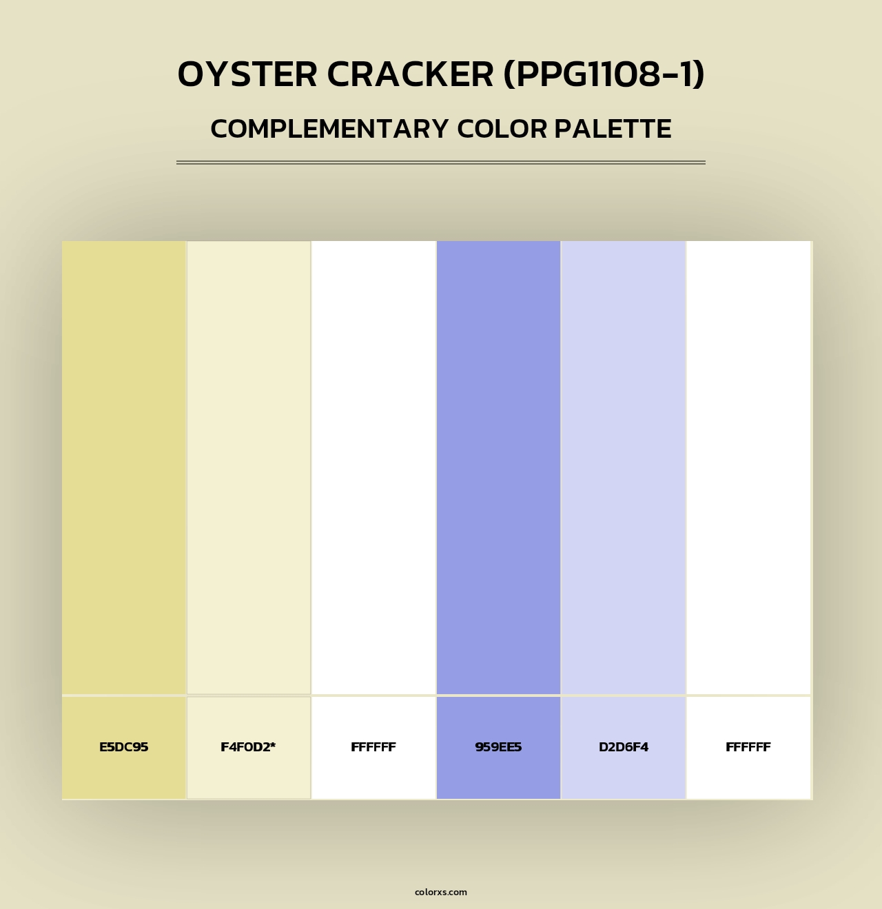 Oyster Cracker (PPG1108-1) - Complementary Color Palette